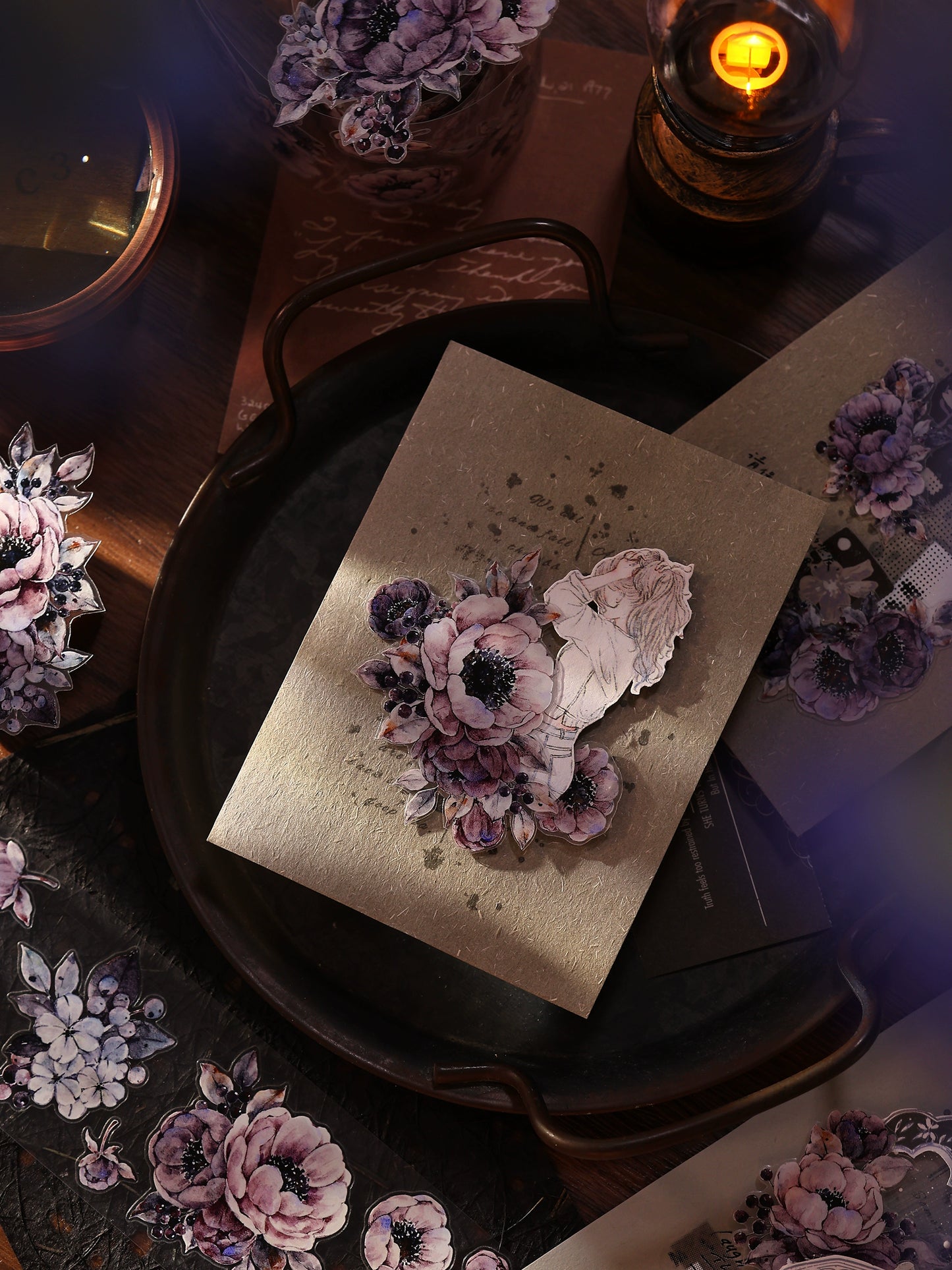 XiaoBaiJia【Night Breeze】Light Retro Orginal Design Washi Pet Tape Landscape Stickers