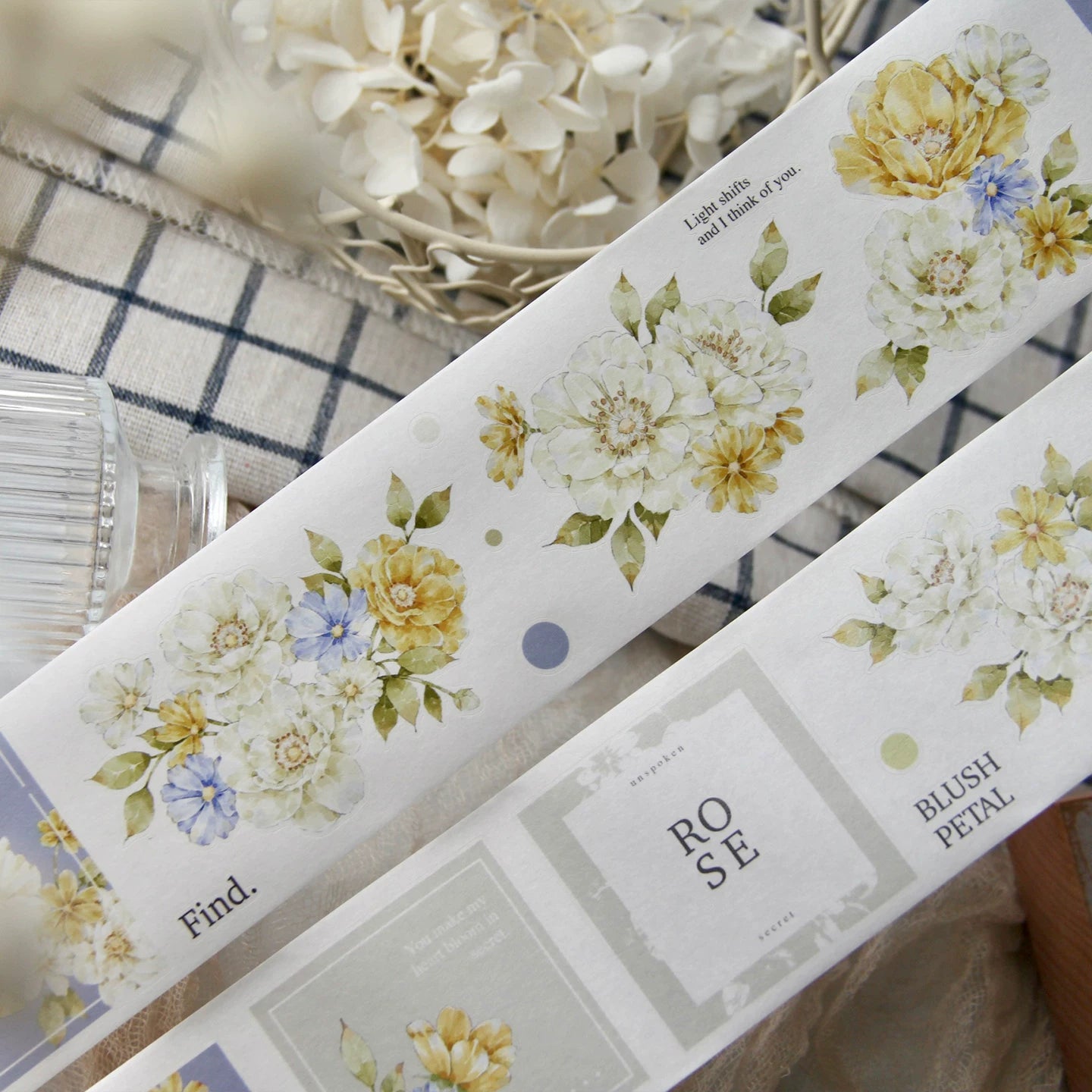 TianCheng-Vol8【Blooming Rose】Floral Washi PET Tape,for Scrapbook Supplies,Scrapbook Tape Stickers,Junk Journal Supplies
