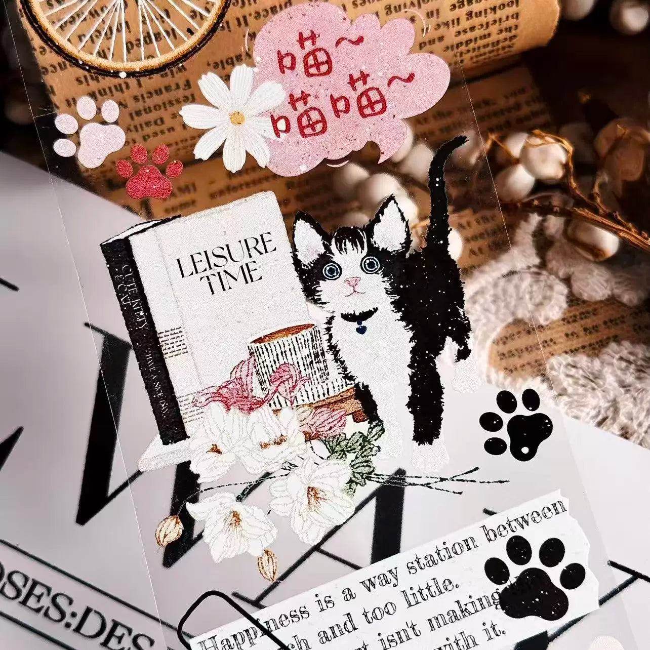 Linlanxi Vol14【I Allow Leisure Time】Original Design Retro Exquisite Vintage Decorative Washi/Pet Tape