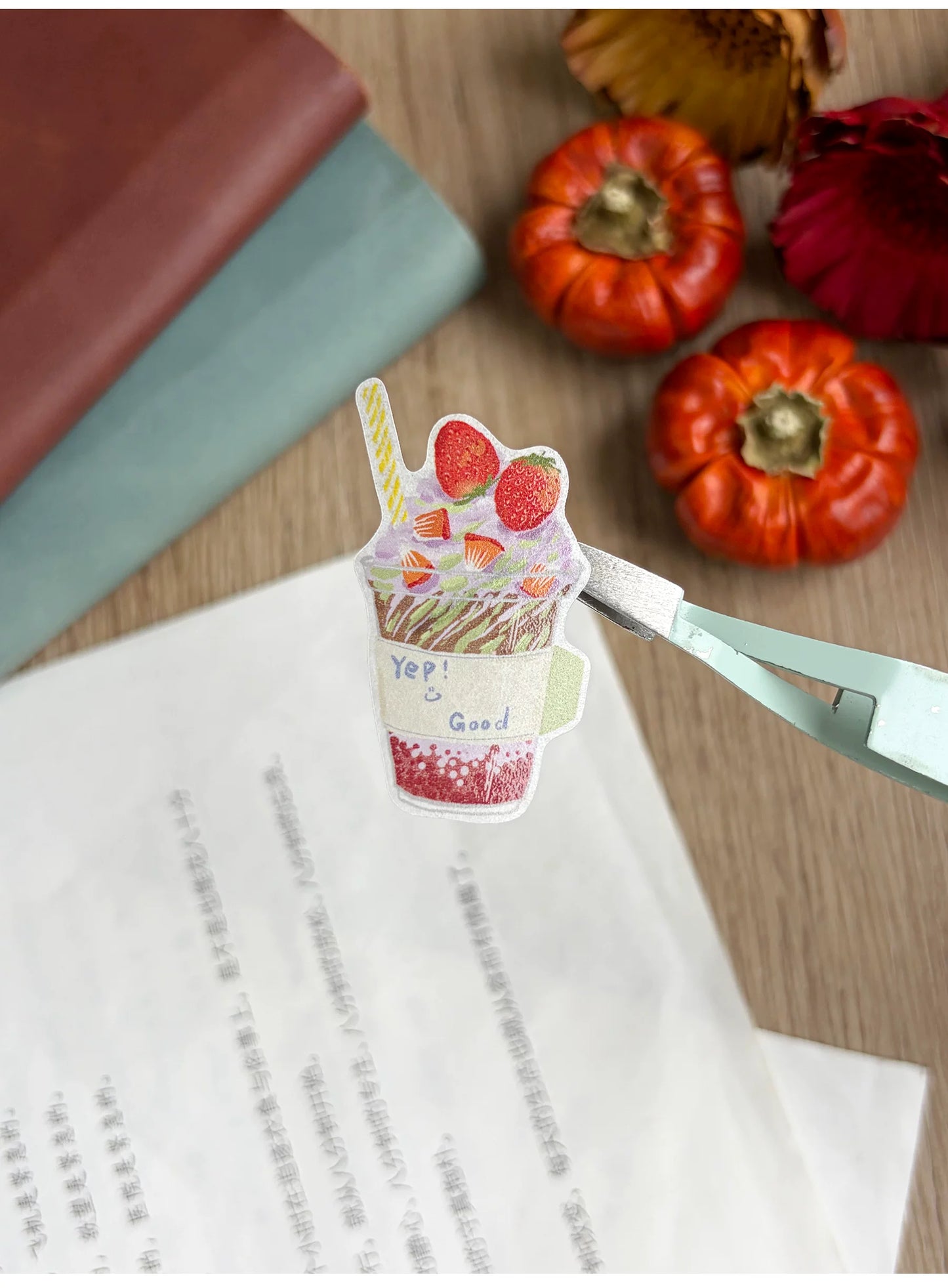 ZiYuanSu【Slightly Sweet Afternoon】Food Background Scene Pre-cut Washi PET Tape