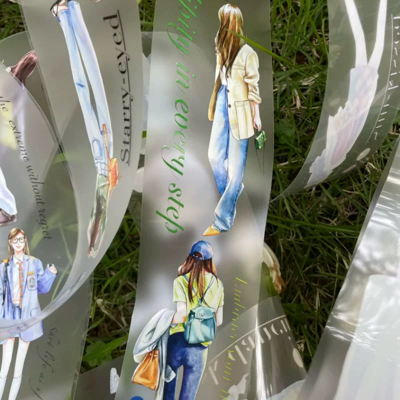 ZaoZao Vol1【Thousand Suns】Original Design Kiss-Cut Washi PET Tape Stickers,for Scrapbook Supplies,Journaling,Junk Journal,Bullet Journal,Planner Stickers