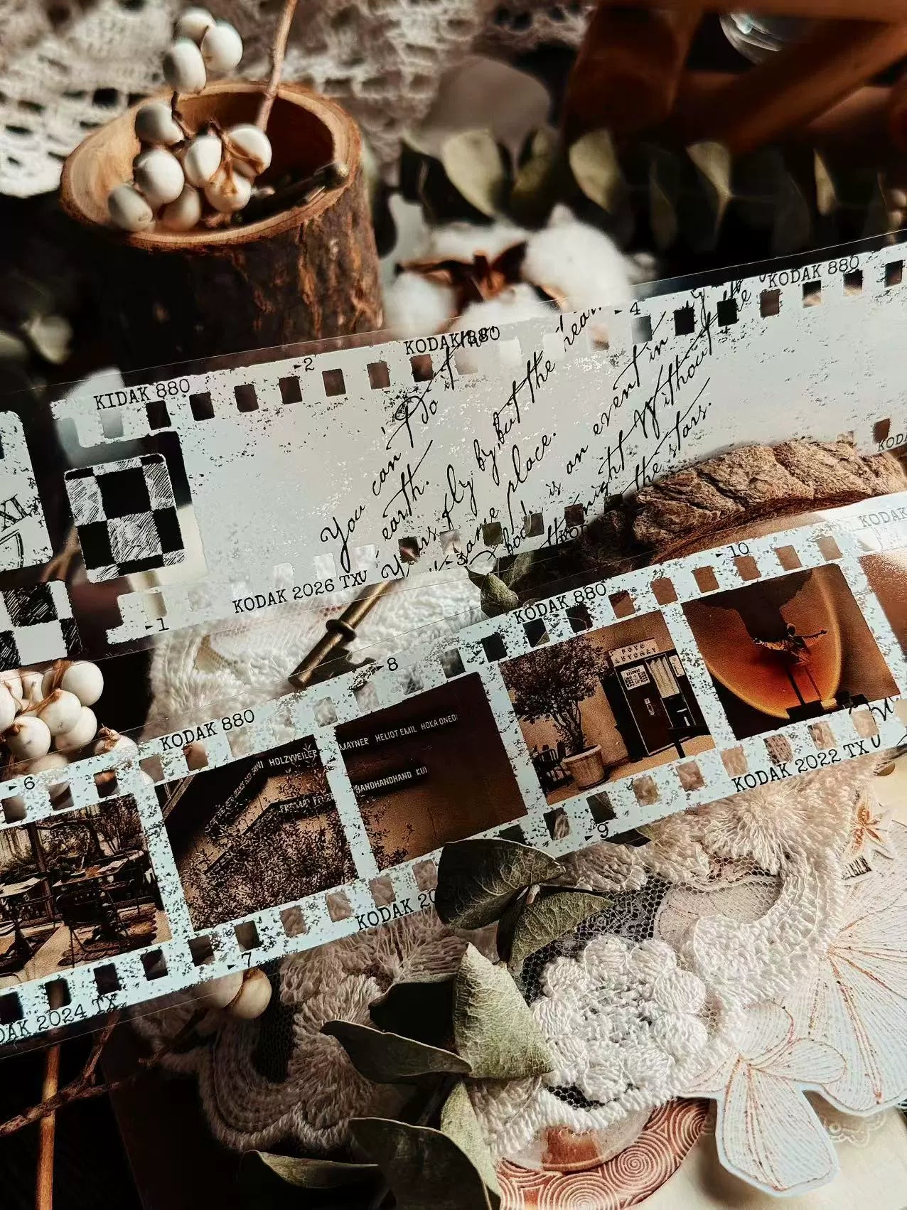 Linlanxi【Memories of Time】Original Washi/Pet Tape New Retro Life Old Film Series Decorative Tape Long Loop Full Roll