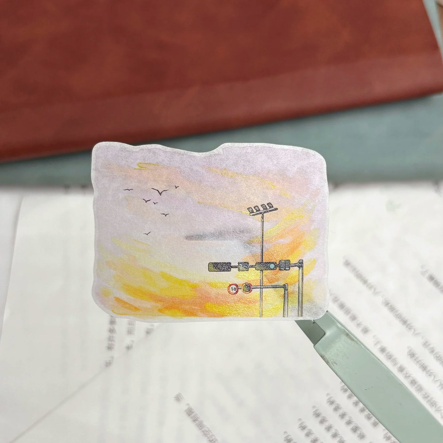 ZiYuanSu【Sunset Glow】Background Sunset Scene Pre-cut Washi/PET Tape