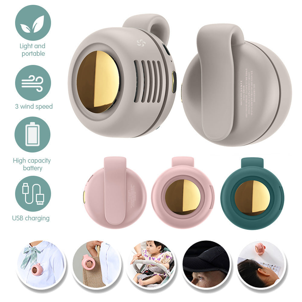 ‌Mini Cyclone-160g Bladeless Clip Fan That Goes Everywhere. 3 Speeds. 900mAh. Silicone Clip. Clip Anywhere. Hands-Free Cooling.