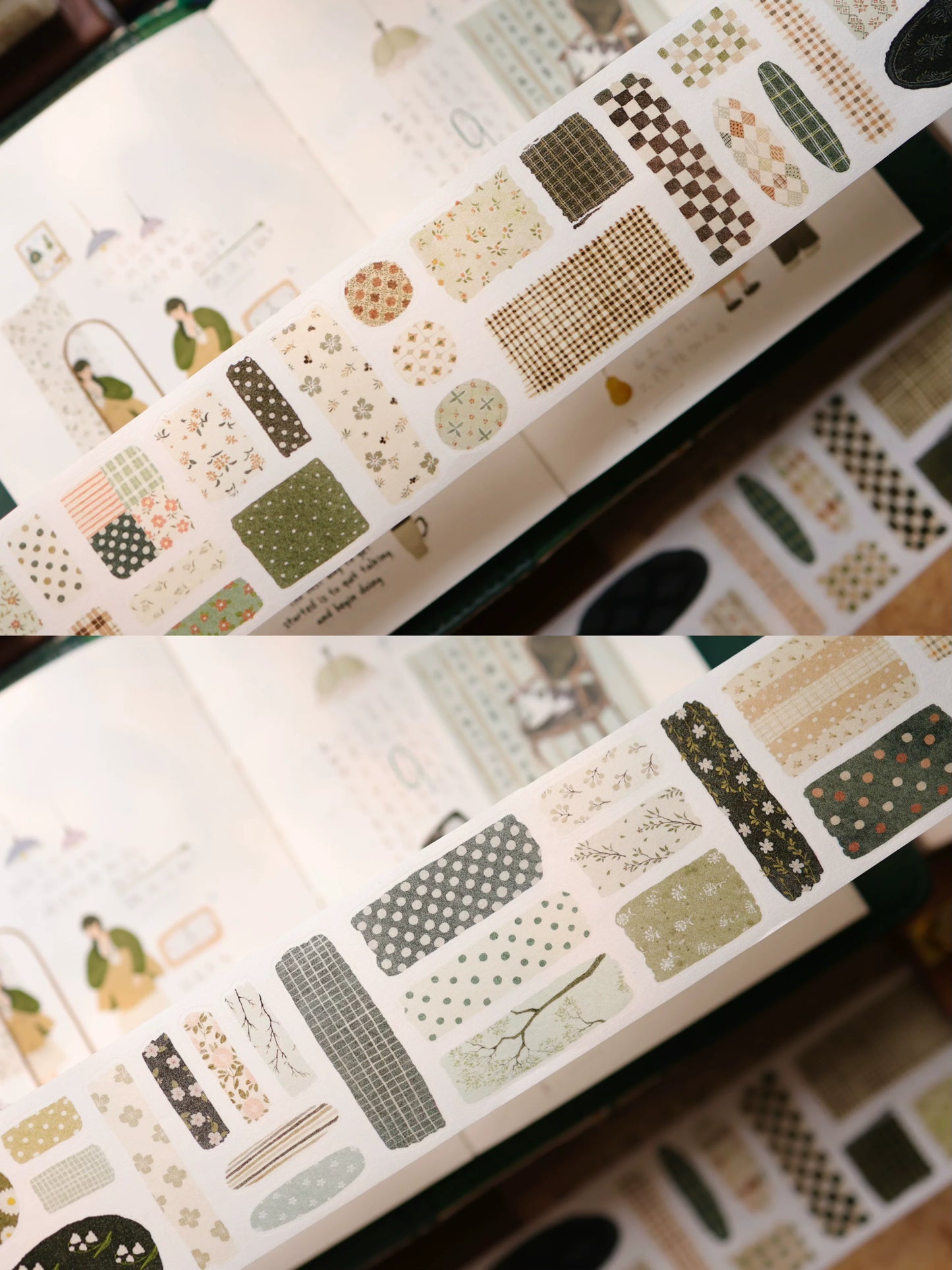 YiEr Vol17【Patchwork Floral】Kiss-cut Light Retro Floral Washi Tape and PET Stickers