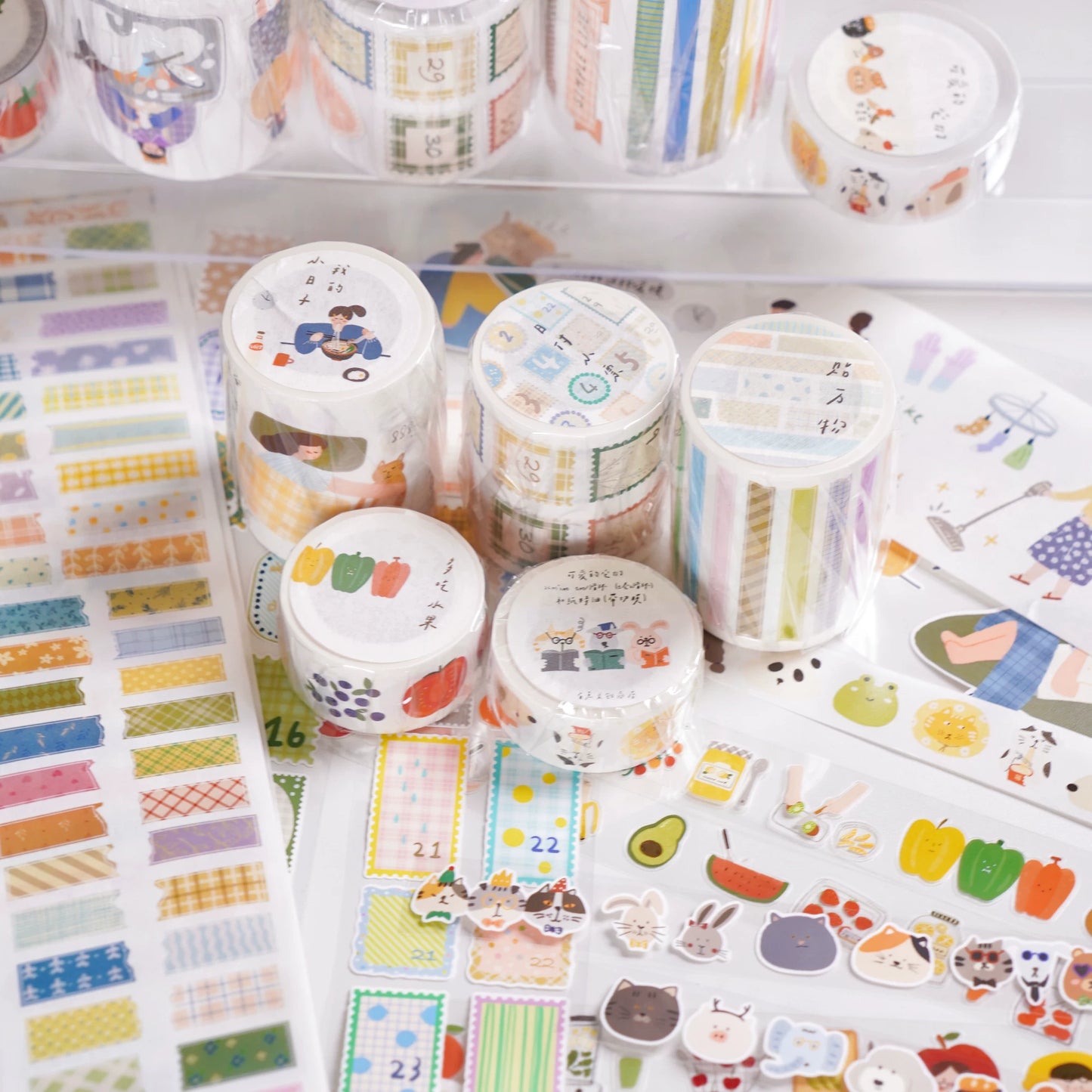 A Bit of A Studio【Daily Payment Receipt】Pre-cut Animal/Small Day/Fruit Washi/PET Tape