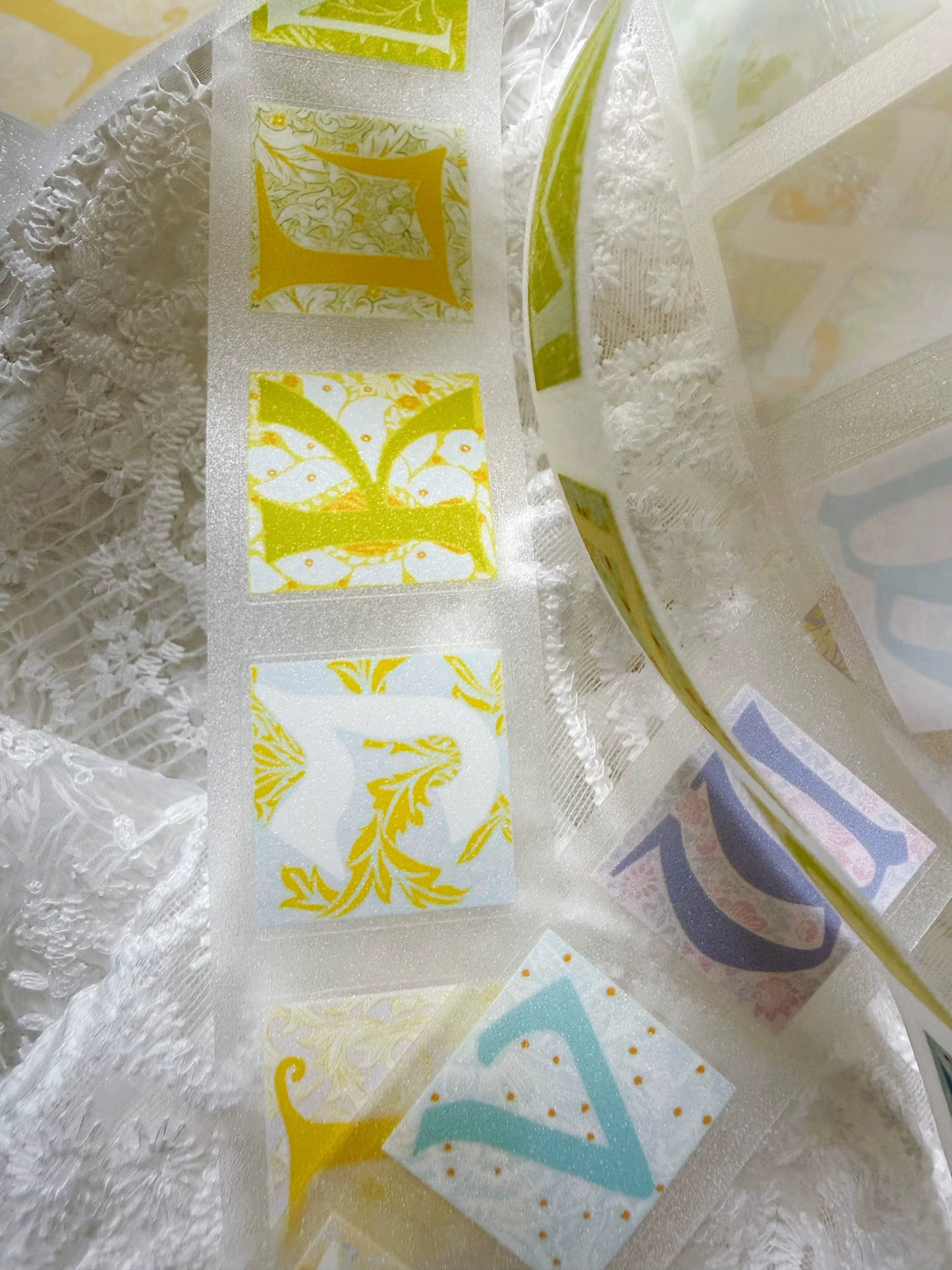 ZaoZao Vol4【Botanical Letter Set】Original Design Kiss-Cut Washi PET Tape Stickers,for Scrapbook Supplies,Journaling,Junk Journal,Bullet Journal,Planner Stickers