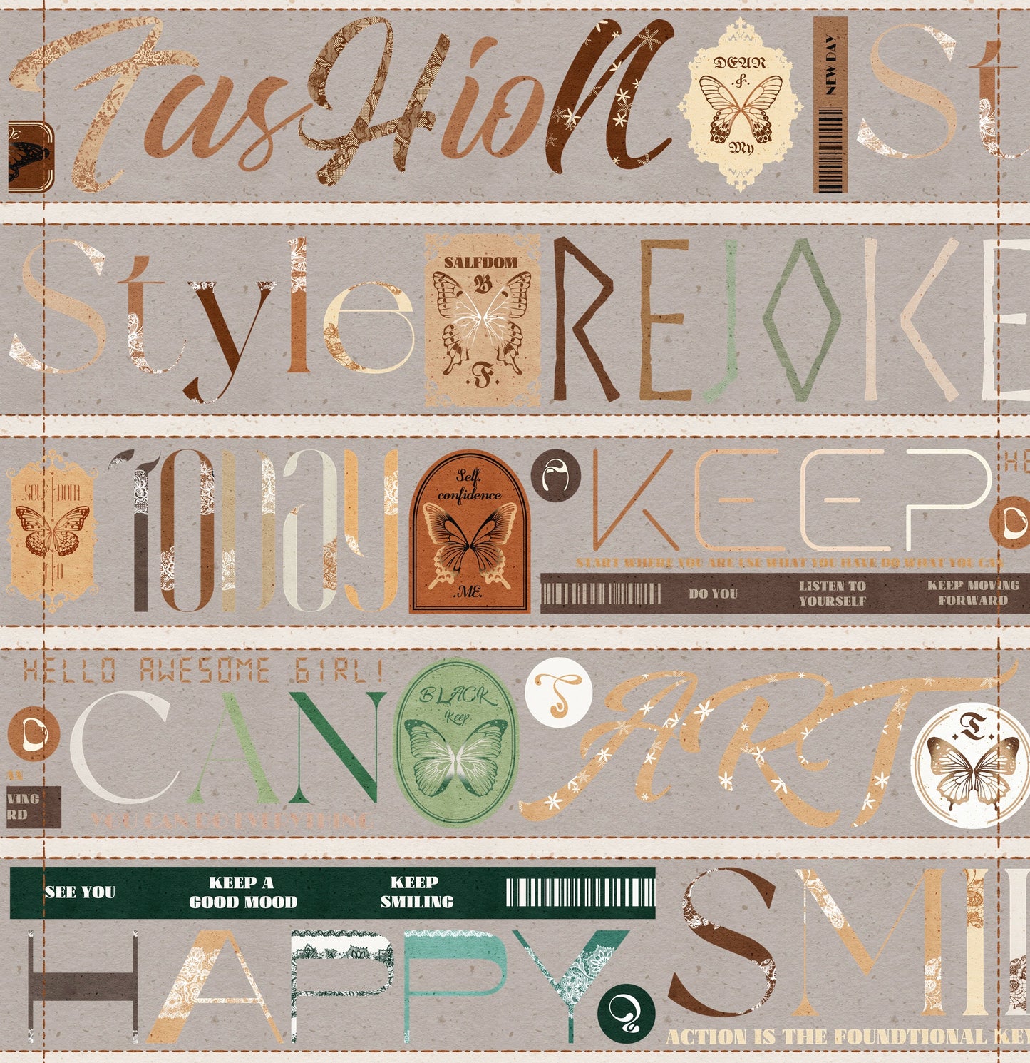 Linlanxi 【Residual Charm and Flowing Light】Original Pre-cut Washi/Pet Tape,New Fashion Retro Wider English Text