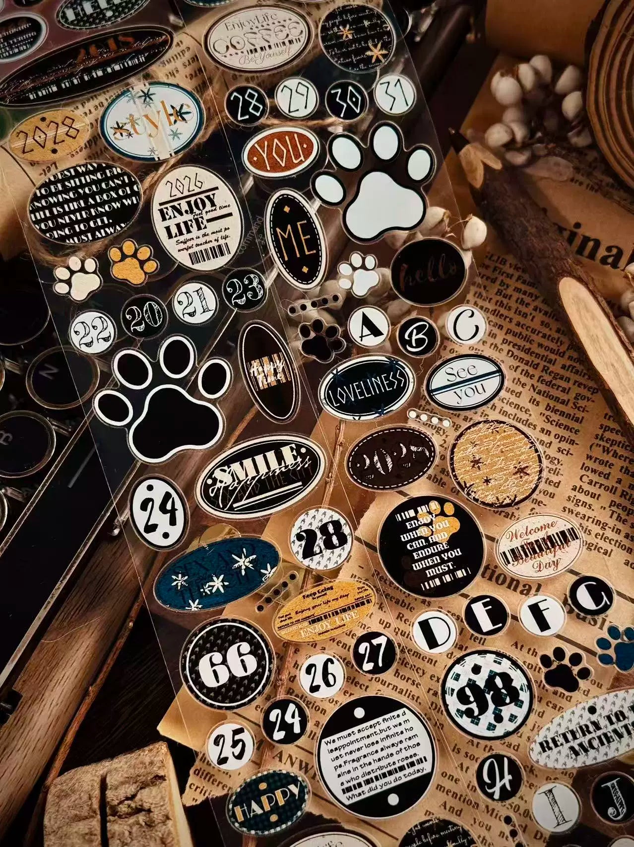 Linlanxi Vol14【Circular Label Set】Original Design Retro Exquisite Vintage Decorative Washi/Pet Tape