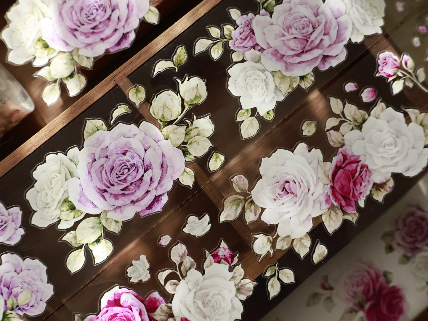 YiEr Vol15【Starry Purple】Orginal Design Pre-cut Washi/Pet Floral Tape Light Retro Landscaping Stickers