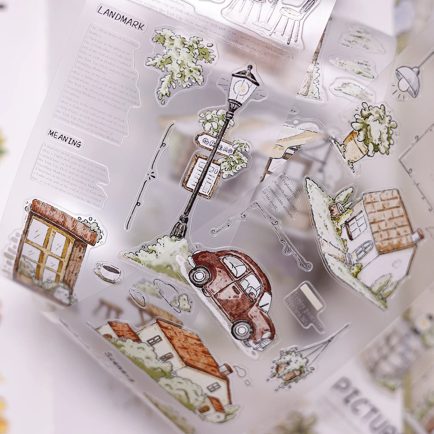 XiaoBaiJia Salt Series【Plain and Delicate】Pre-cut Orginal Design Washi/Pet Tape Light Retro Stickers