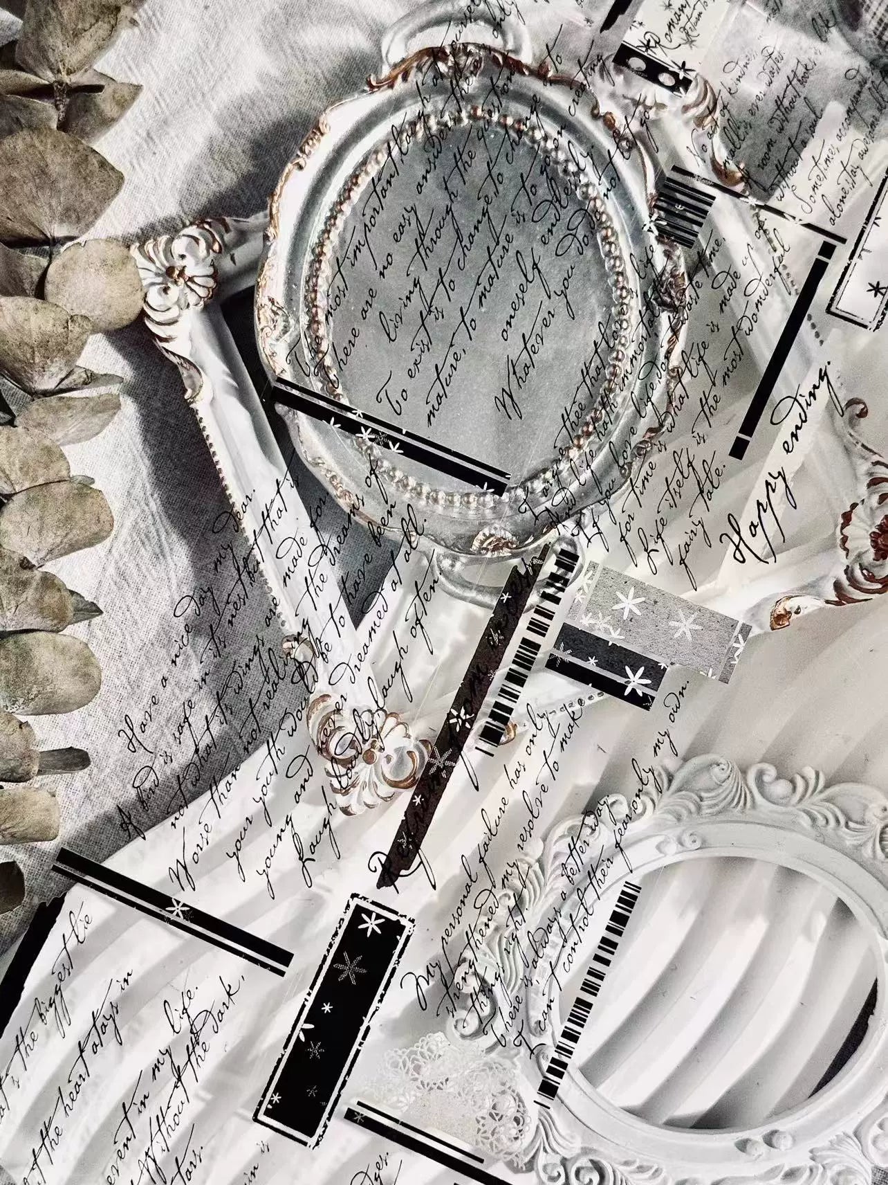 Linlanxi【 Romantic Quotes】Original Design Text Washi/Pet Tape Sticker, 5-meter-long Loop Roll