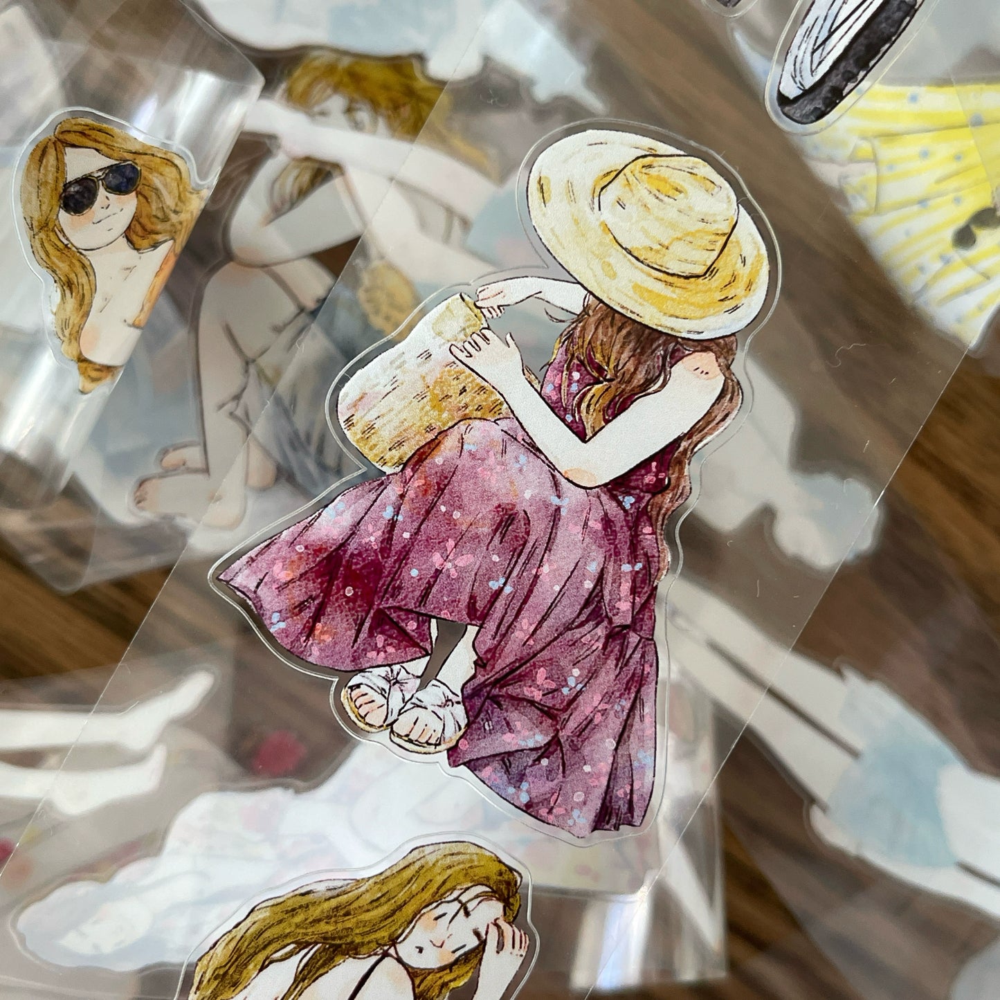 DingDing Vol10【35#Vacation】Original Design Pre-Cut Washi/PET Tape Stickers,for Scrapbook Supplies,Journaling,Junk Journal,Bullet Journal,Planner Stickers