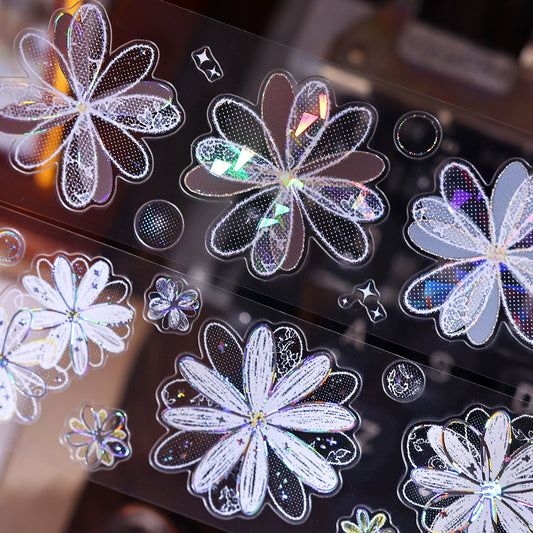 XiaoBaiJia【Cappuccino&White Dream Island】Light Retro Orginal Design Washi Pet Tape Landscape Stickers