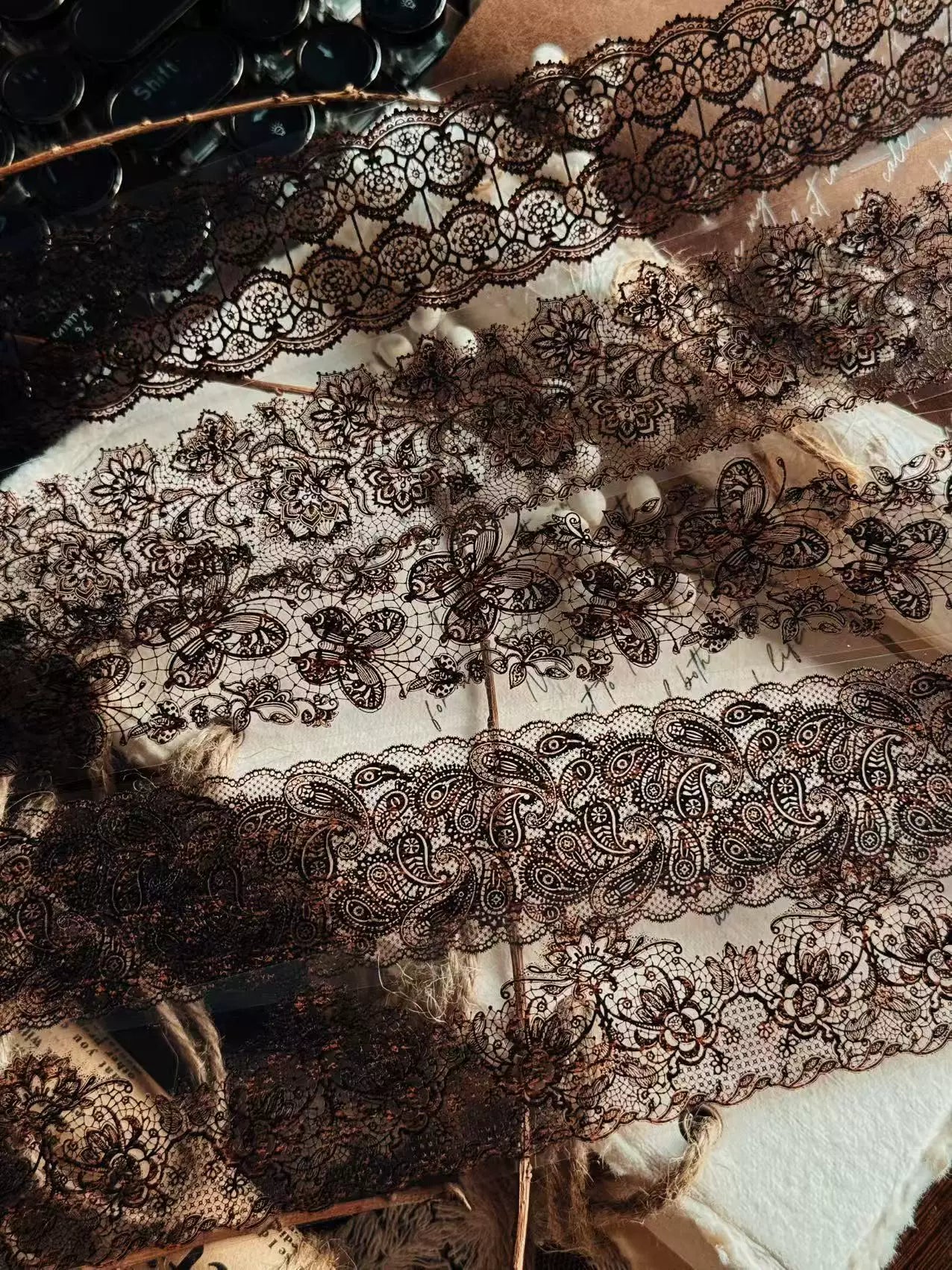 Linlanxi Vol13【Vintage Lace Trim】Original Design Retro Broken Paper Bookkeeping Washi Pet Tape