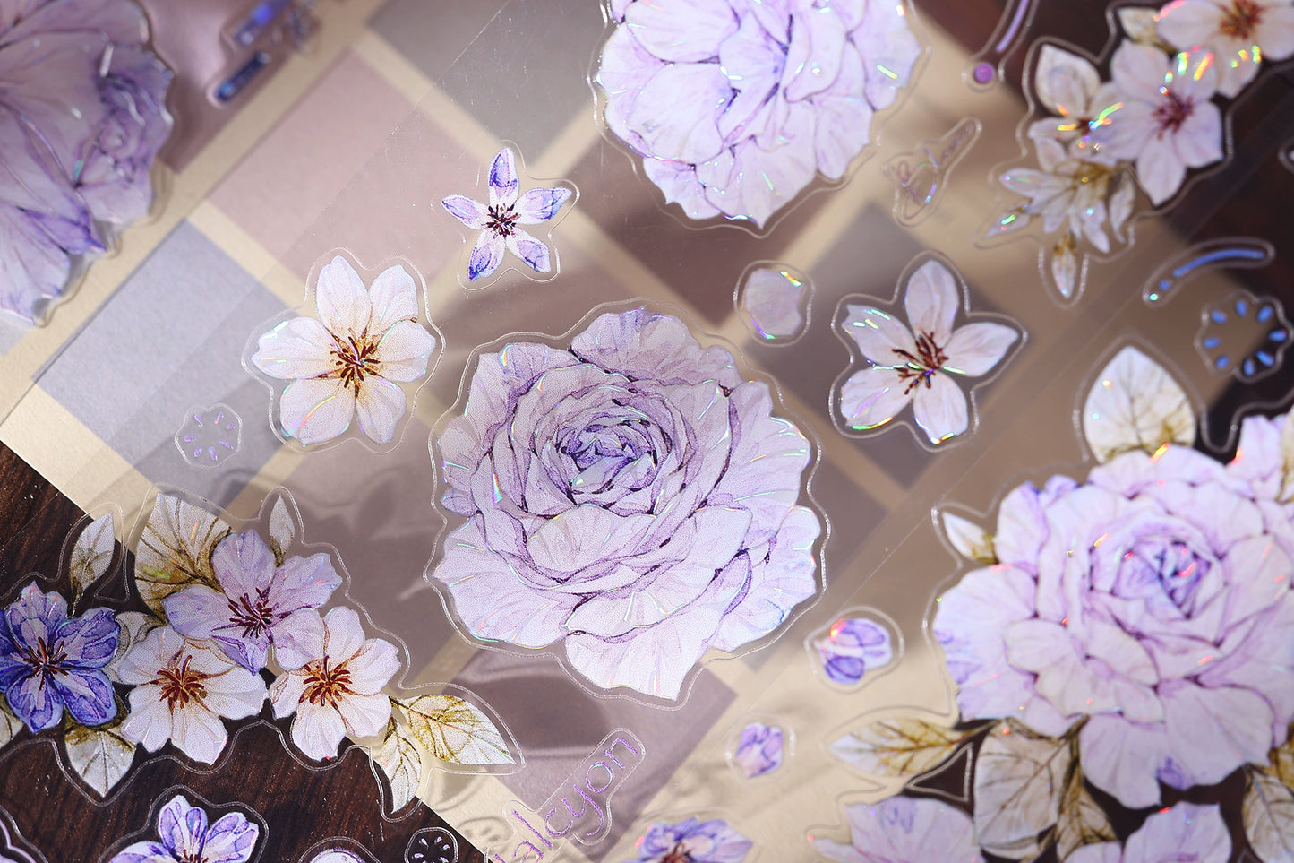 XiaoBaiJia【Rose Poetry】Light Retro Orginal Design Washi Pet Tape Landscape Stickers