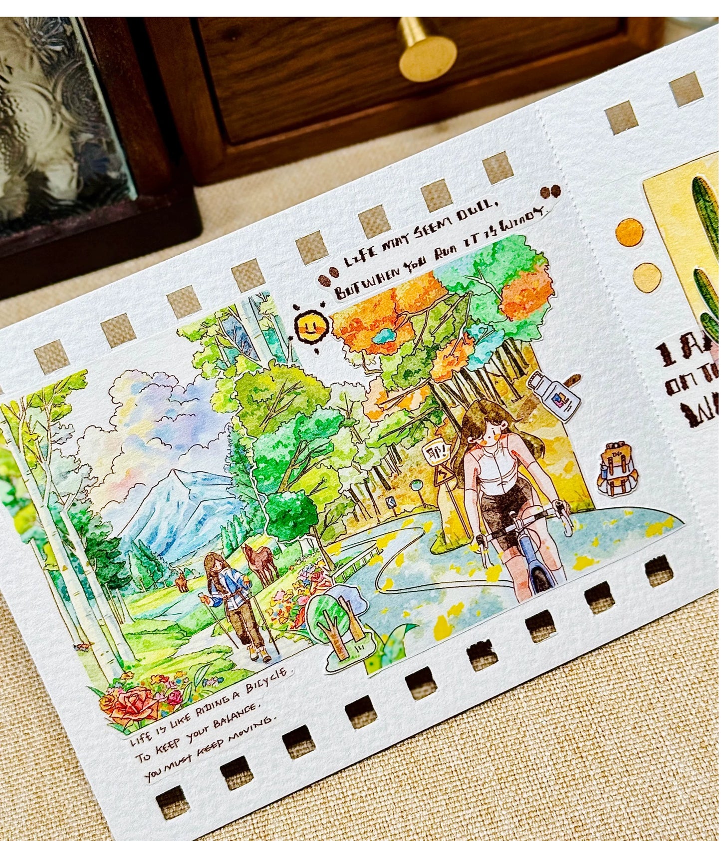 XingXing Vol8【Brave the Wind and Waves】 Pre-cut Light Retro,Outdoor Sports Mountain,Sea,Forest,Desert Scene Washi/PET Tape
