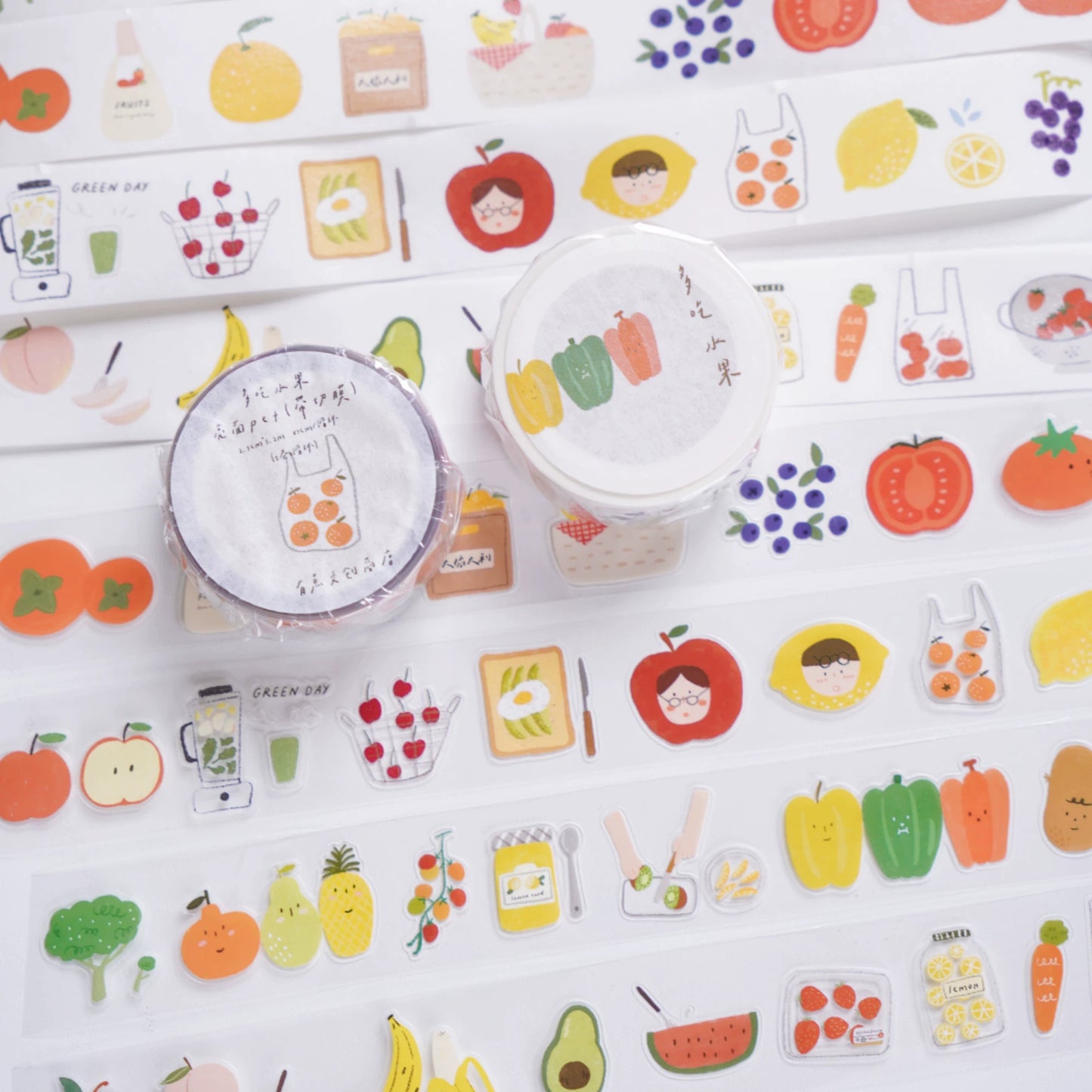A Bit of A Studio【Daily Payment Receipt】Pre-cut Animal/Small Day/Fruit Washi/PET Tape