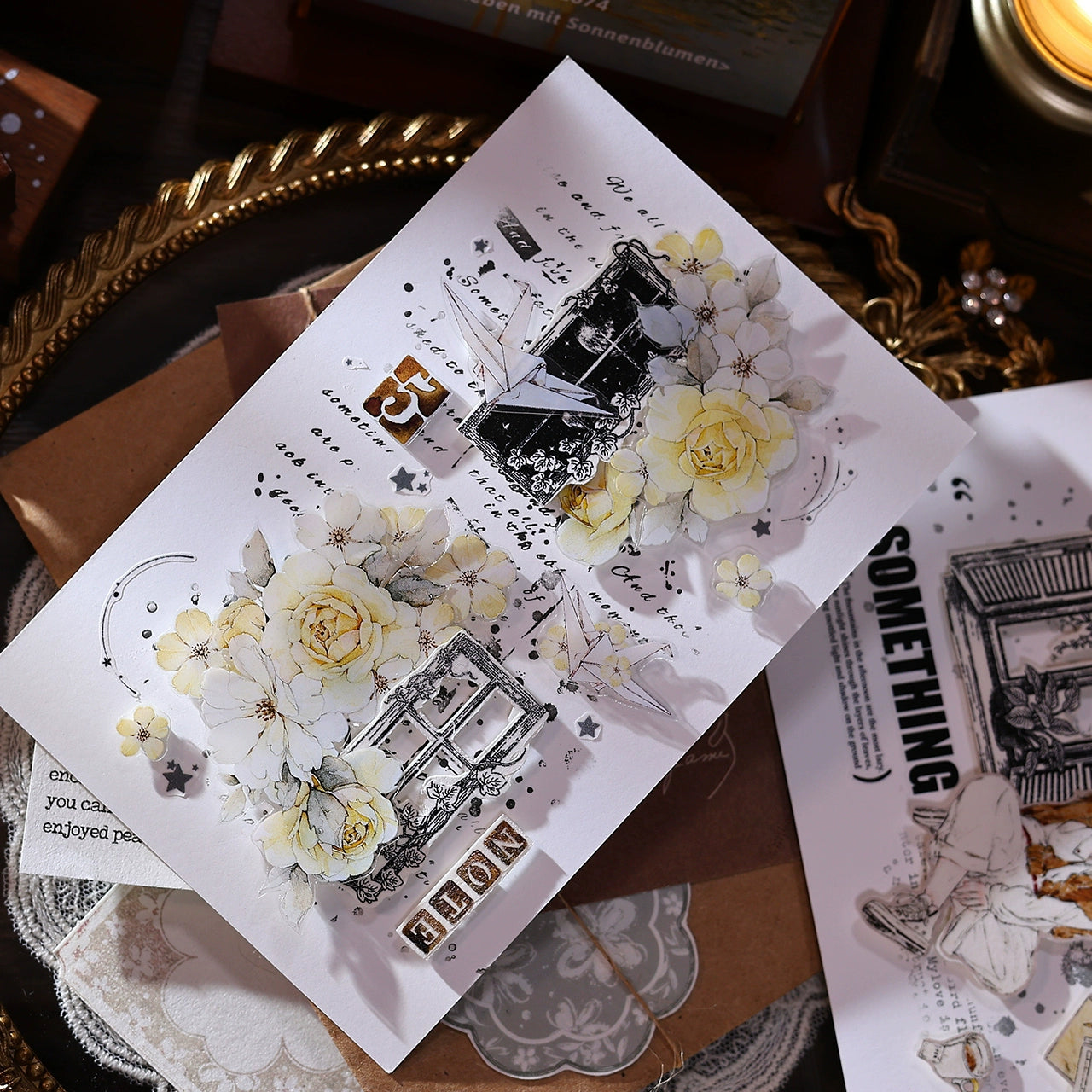 XiaoBaiJia【Window】Light Retro Orginal Design Washi Pet Tape Landscape Stickers