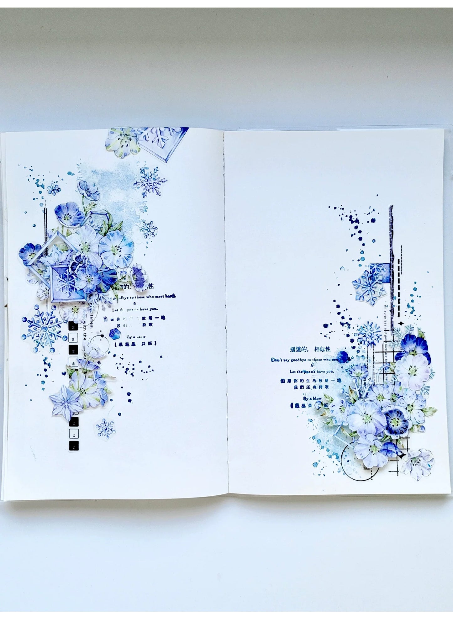 ZiYuanSu【Old Imprint】Background Line Grid Text Pre-cut Washi/PET Tape