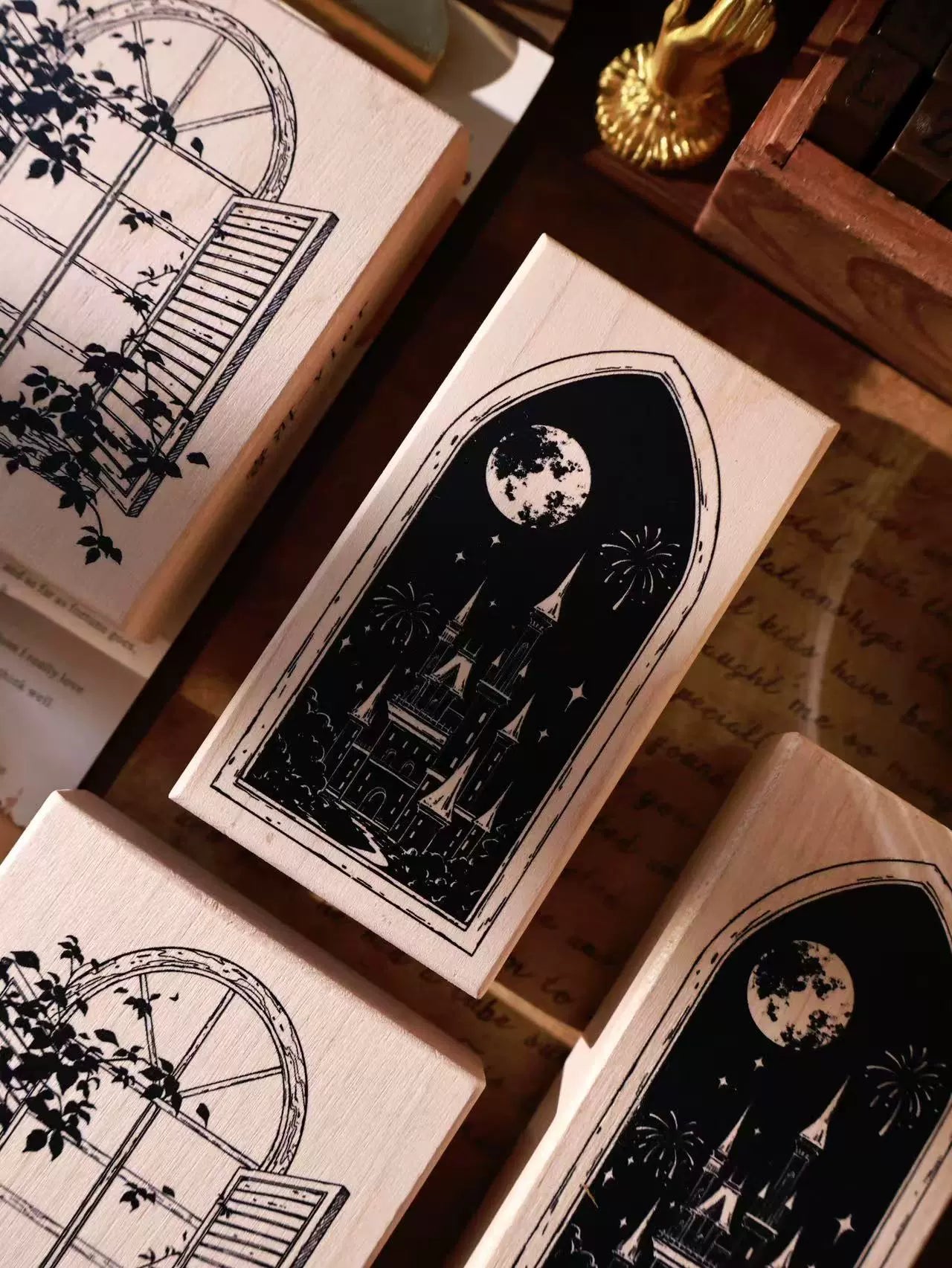 YiEr Vol14【Windows Stamp】Imported Maple Red Rubber and Maple Wood Stamp