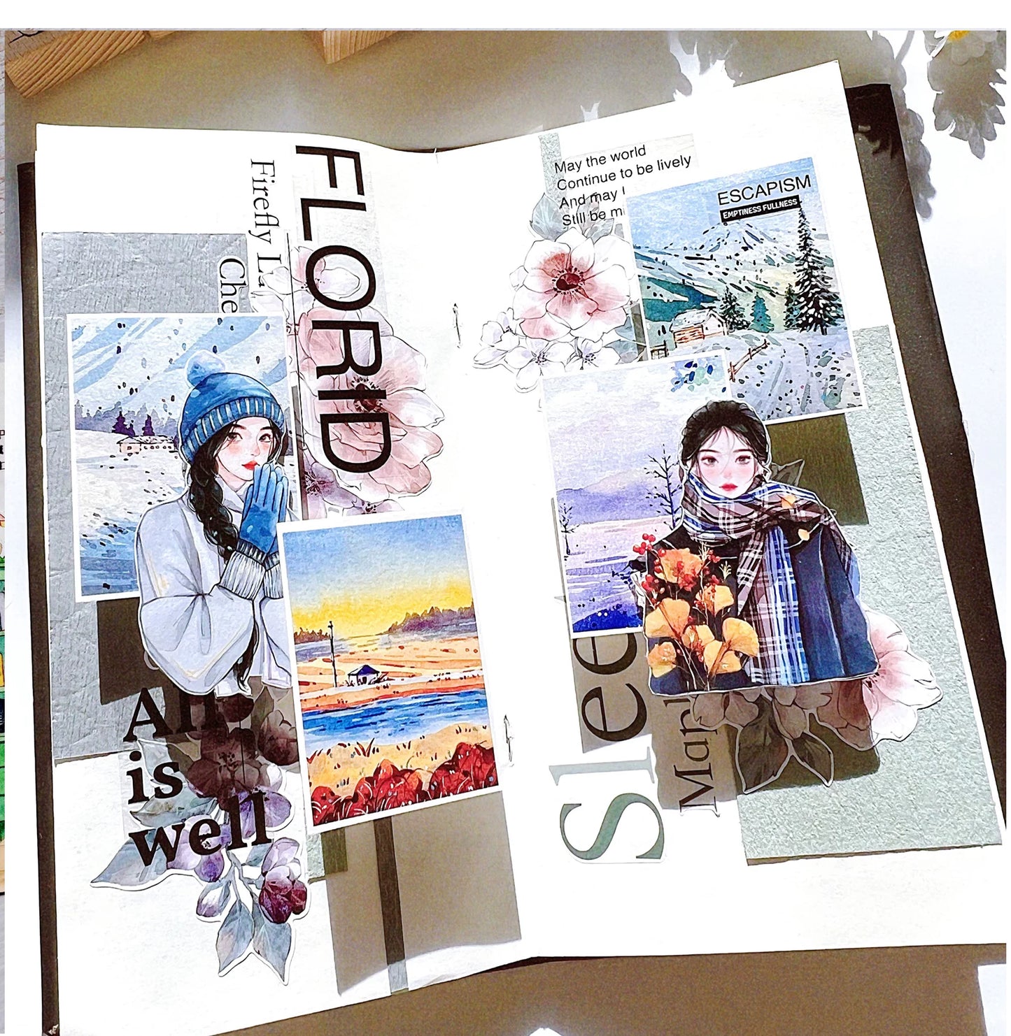 XingXing【Moon Sets Stars Sleep】 Pre-cut Light Retro Warm Healing Autumn and Winter Scenery Washi/PET Tape