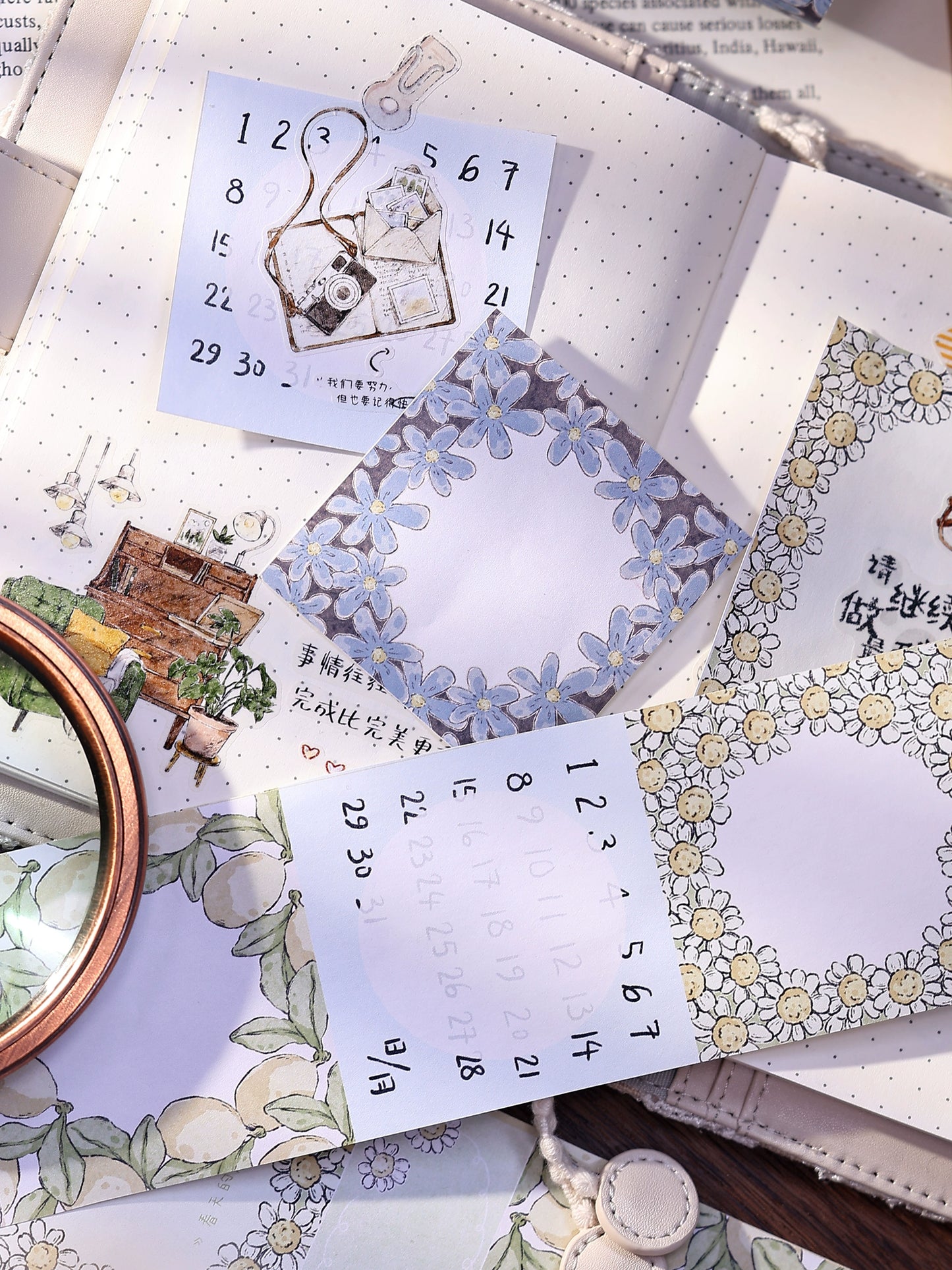 XiaoBaiJia Minimalist Style【Writing Roll‌】Border Strip Orginal Design Washi Pet Tape Landscape Stickers