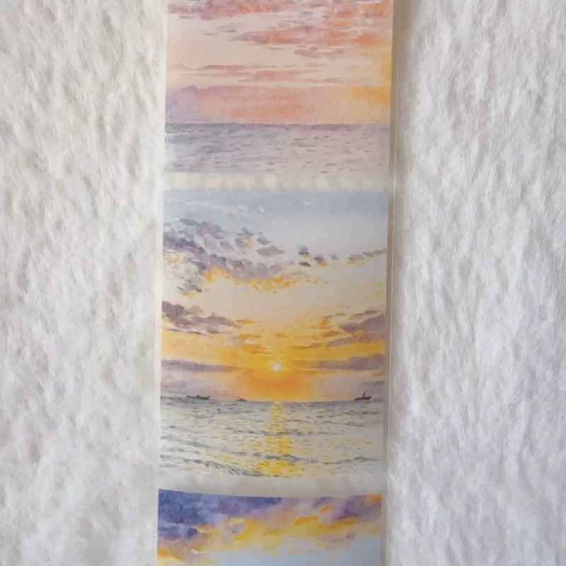 ZaoZao Vol3【Sky Color】Original Design Kiss-Cut Washi PET Tape Stickers,for Scrapbook Supplies,Journaling,Junk Journal,Bullet Journal,Planner Stickers