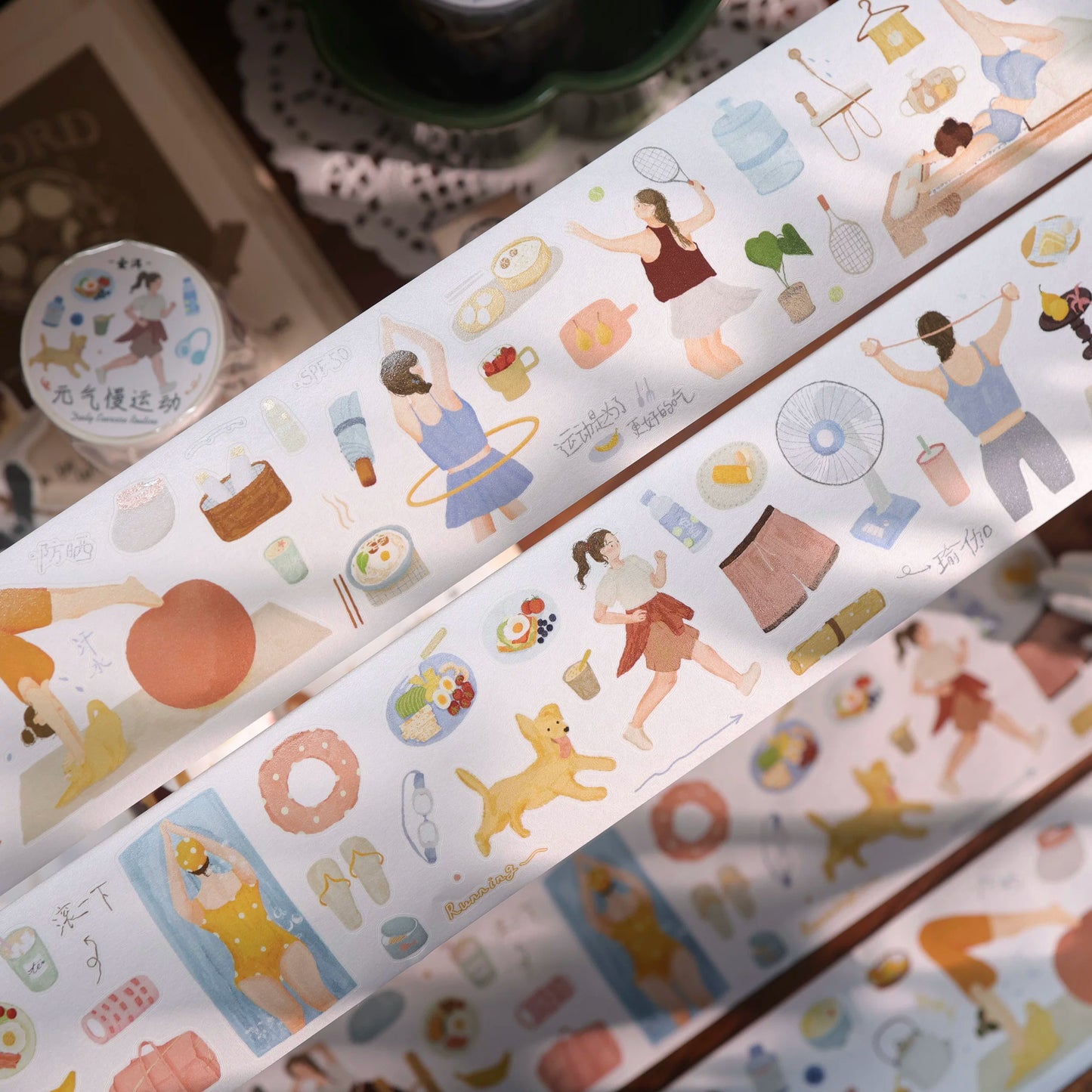 YiEr Vol8【Qi Qi Slow Movement】Salt Series Pre-cut Orginal Design Washi Tape and PET Stickers