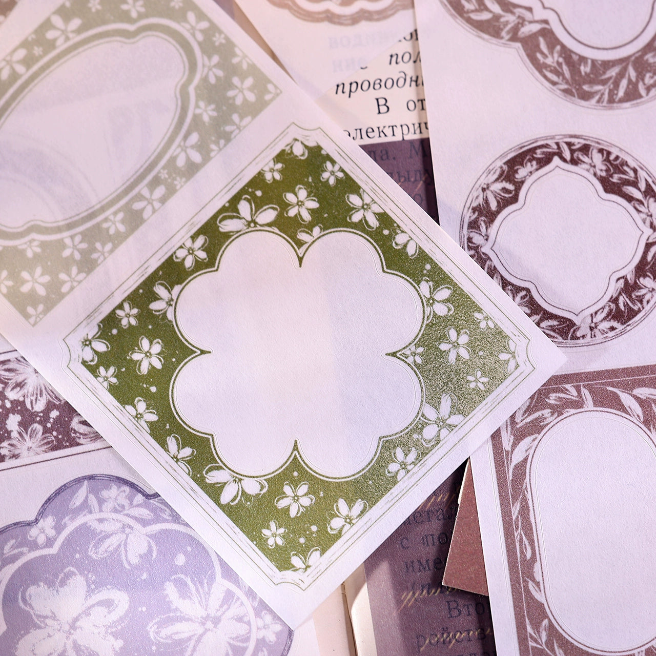 XiaoBaiJia【Flower Frame】Light Retro Orginal Design Washi Pet Tape Landscape Stickers