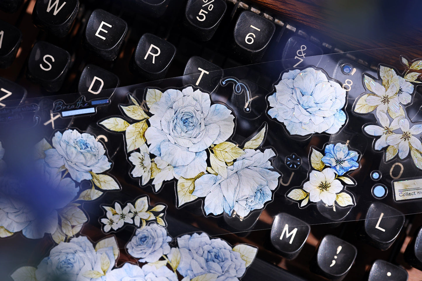 XiaoBaiJia【Jian Shi Blue】Light Retro Orginal Design Washi Pet Tape Landscape Stickers