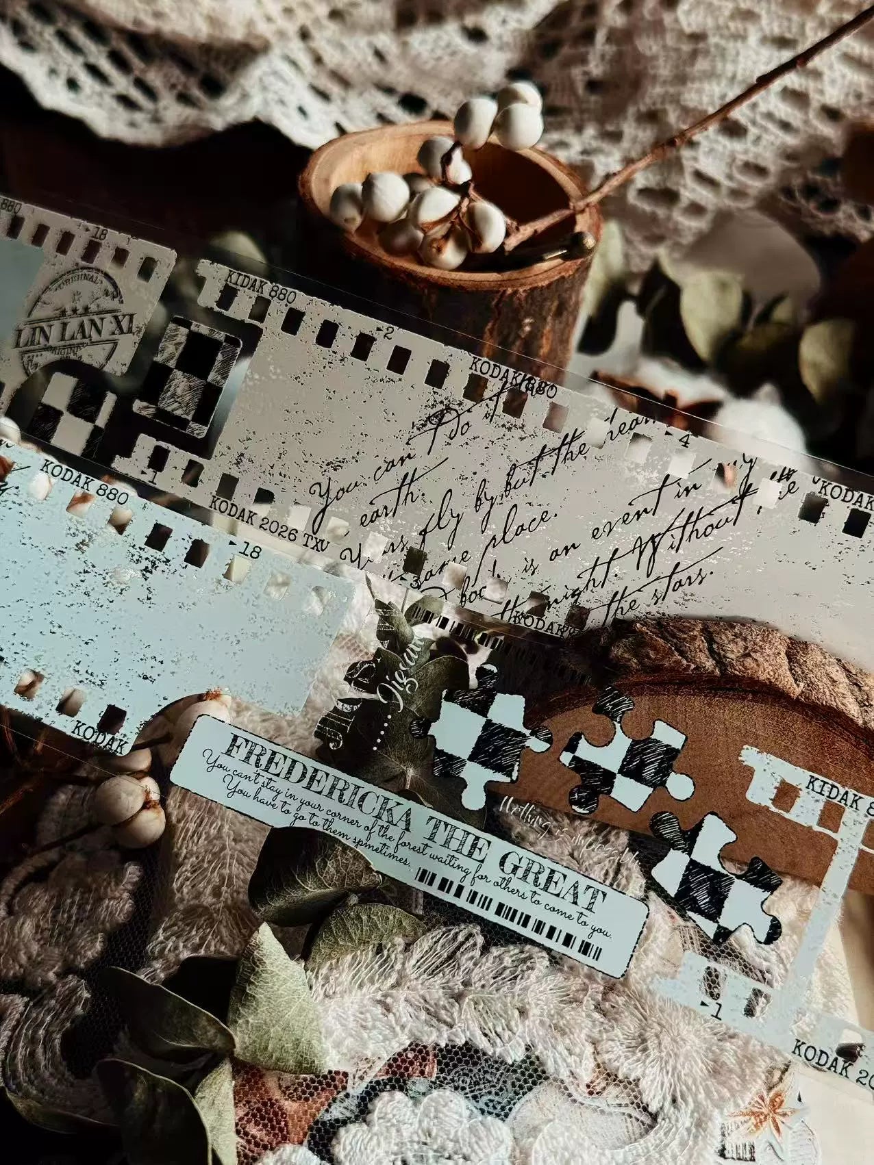 Linlanxi【Memories of Time】Original Washi/Pet Tape New Retro Life Old Film Series Decorative Tape Long Loop Full Roll