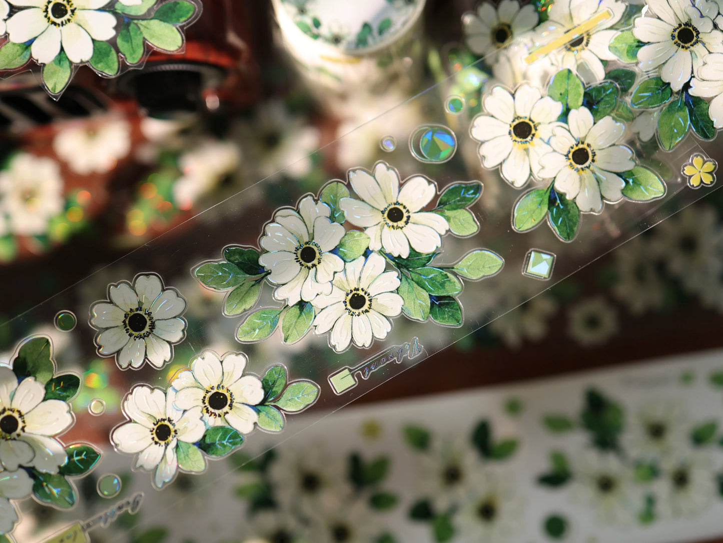 YiEr Vol17【Spring Field Green Letter】Kiss-cut Floral Washi Tape and PET Stickers
