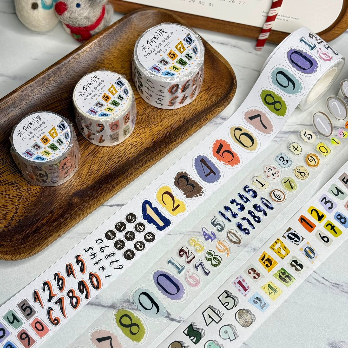 Wait Studio【Time Scale】 Pre-cut Light Retro Text Washi/PET Tape