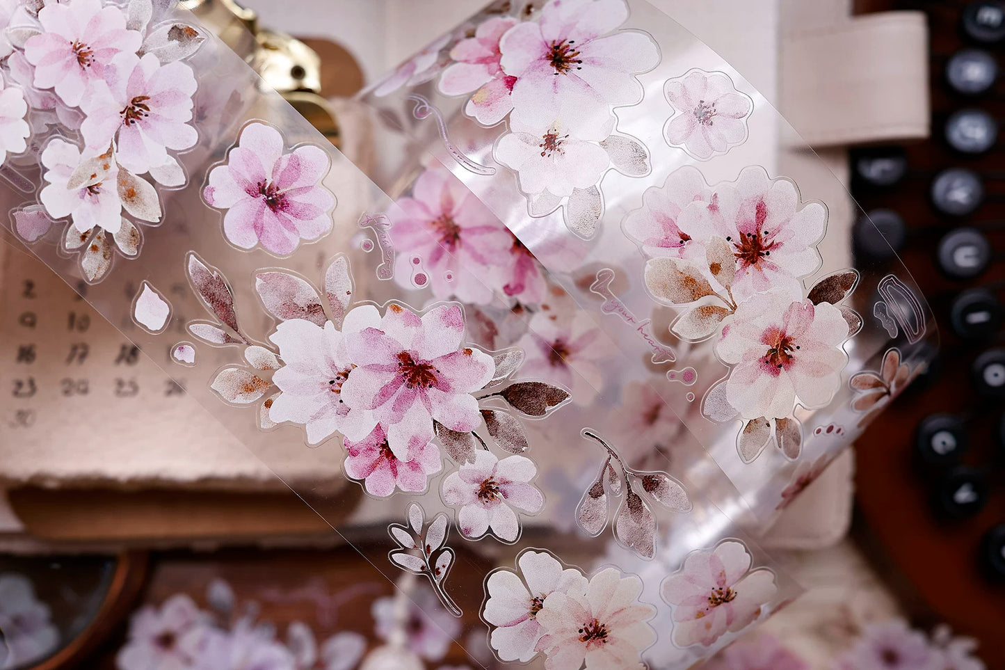 XiaoBaiJia Salt Series【Pink Mist Letter Paper】Pre-cut Orginal Design Washi/Pet Tape Light Retro Stickers