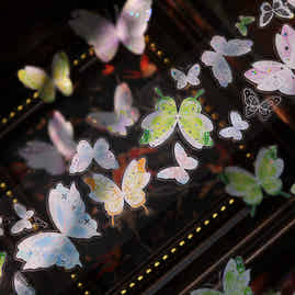 YiEr Vol17【Cicada Dream Butterfly】Kiss-cut Butterfly Washi Tape and PET Stickers