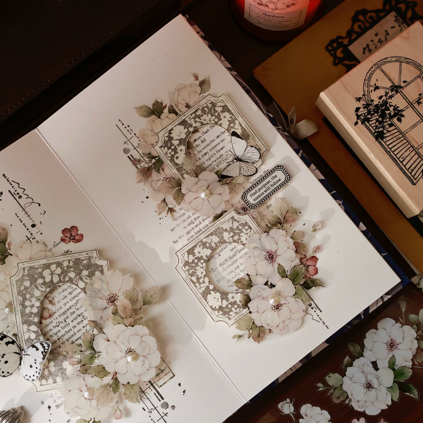 YiEr Vol15【Flower Frame Stamp】Imported Maple Red Rubber and Maple Wood Stamp