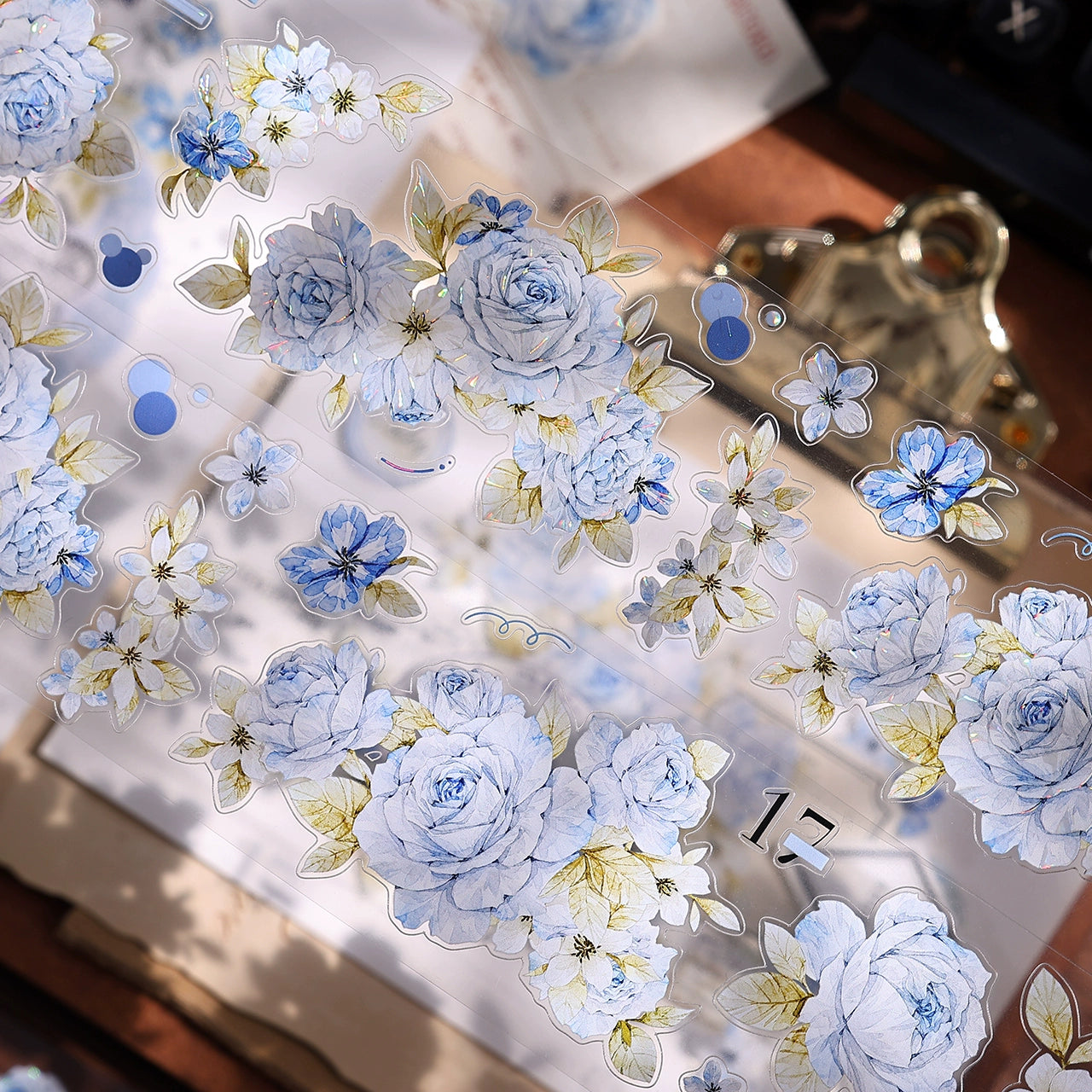 XiaoBaiJia【Jian Shi Blue】Light Retro Orginal Design Washi Pet Tape Landscape Stickers