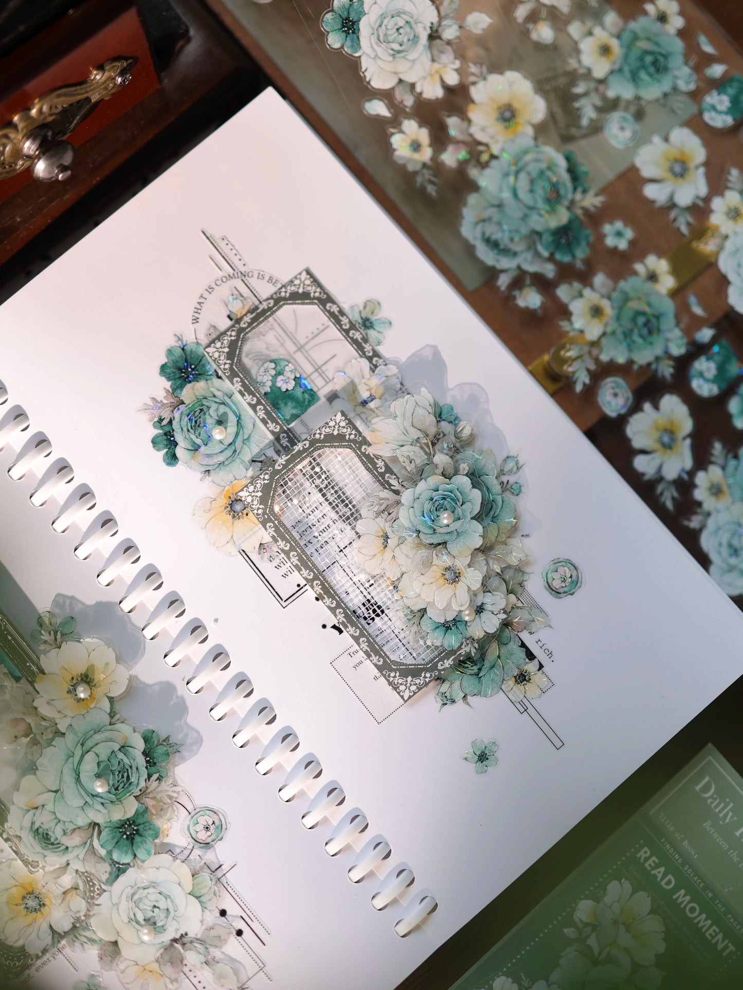 YiEr Vol17【Blue-Violet Flower】Kiss-cut Floral Washi Tape and PET Stickers