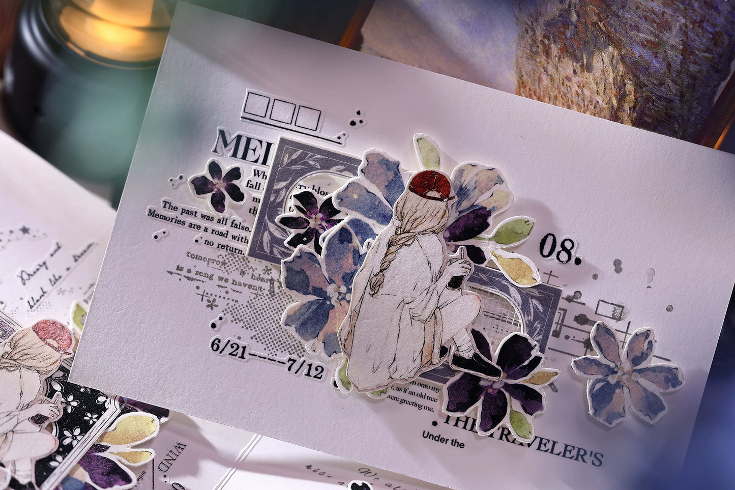 XiaoBaiJia Minimalist Style【Free Wind】Light Retro Orginal Design Washi Pet Tape Landscape Stickers