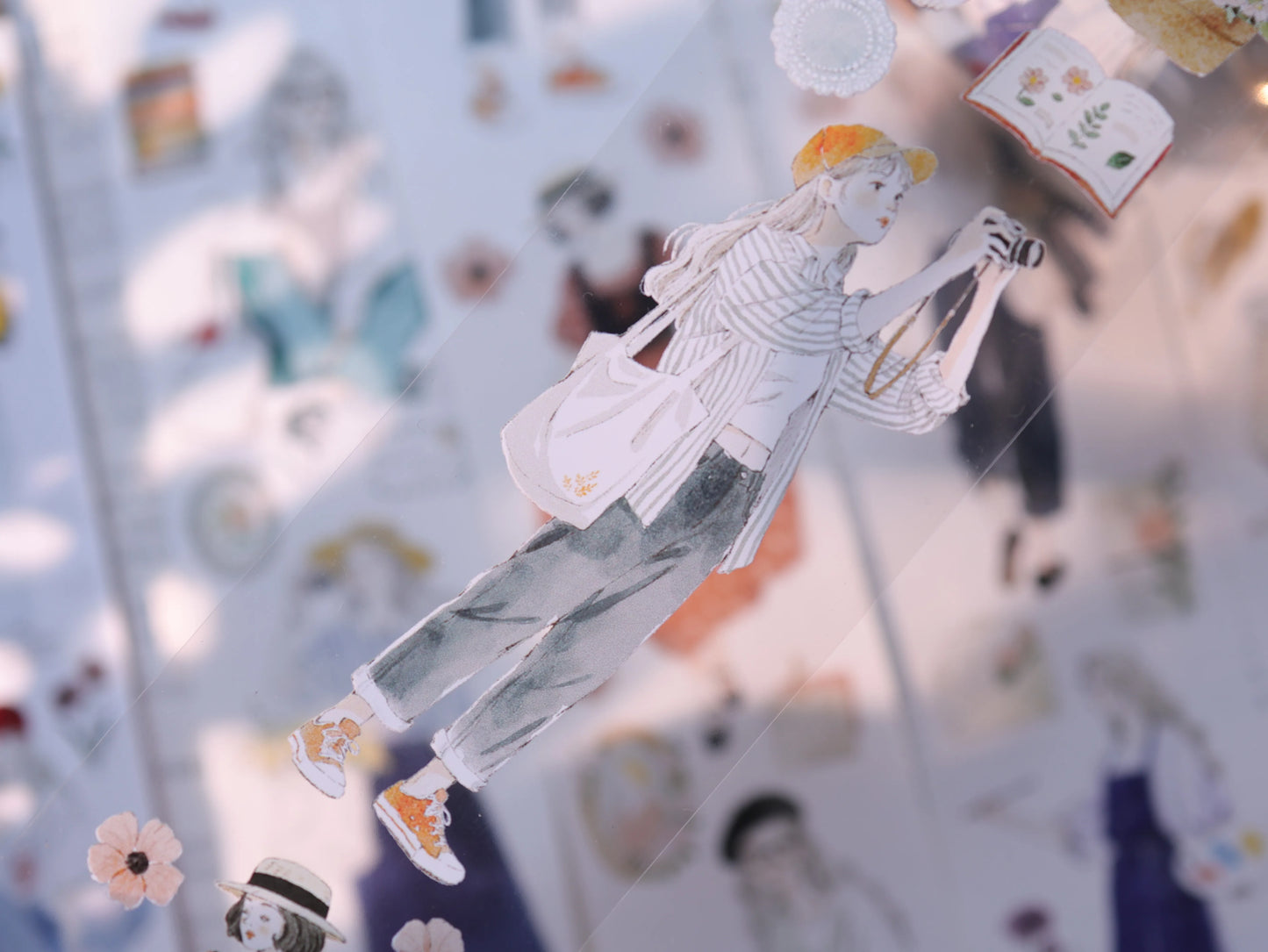 YiEr Vol17【Girl's Notebook】Kiss-cut Character Washi Tape and PET Stickers