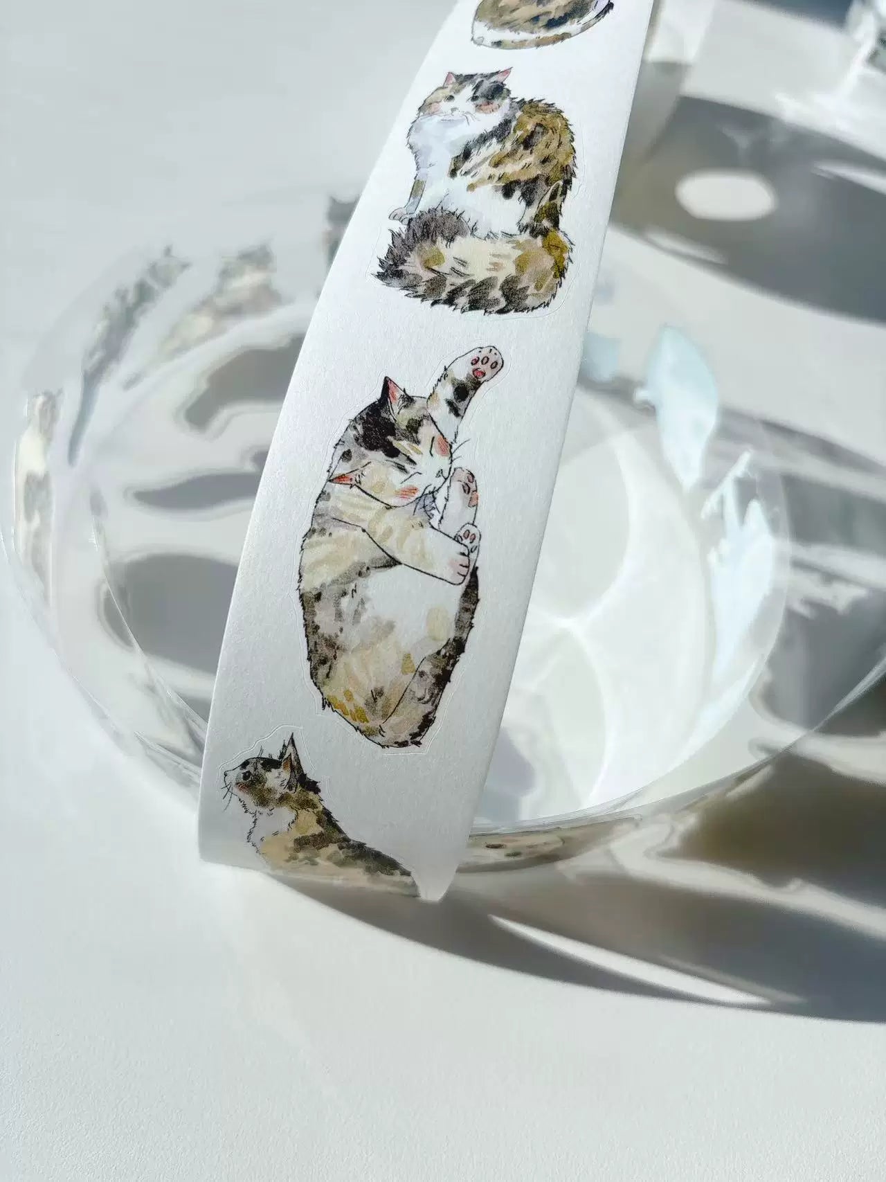 Kaixiaoxun Vol11【Cat】 Pre-Cut Long Loop Washi/Matte PET Tape for Scrapbook Supplies,Junk Journal Supplies