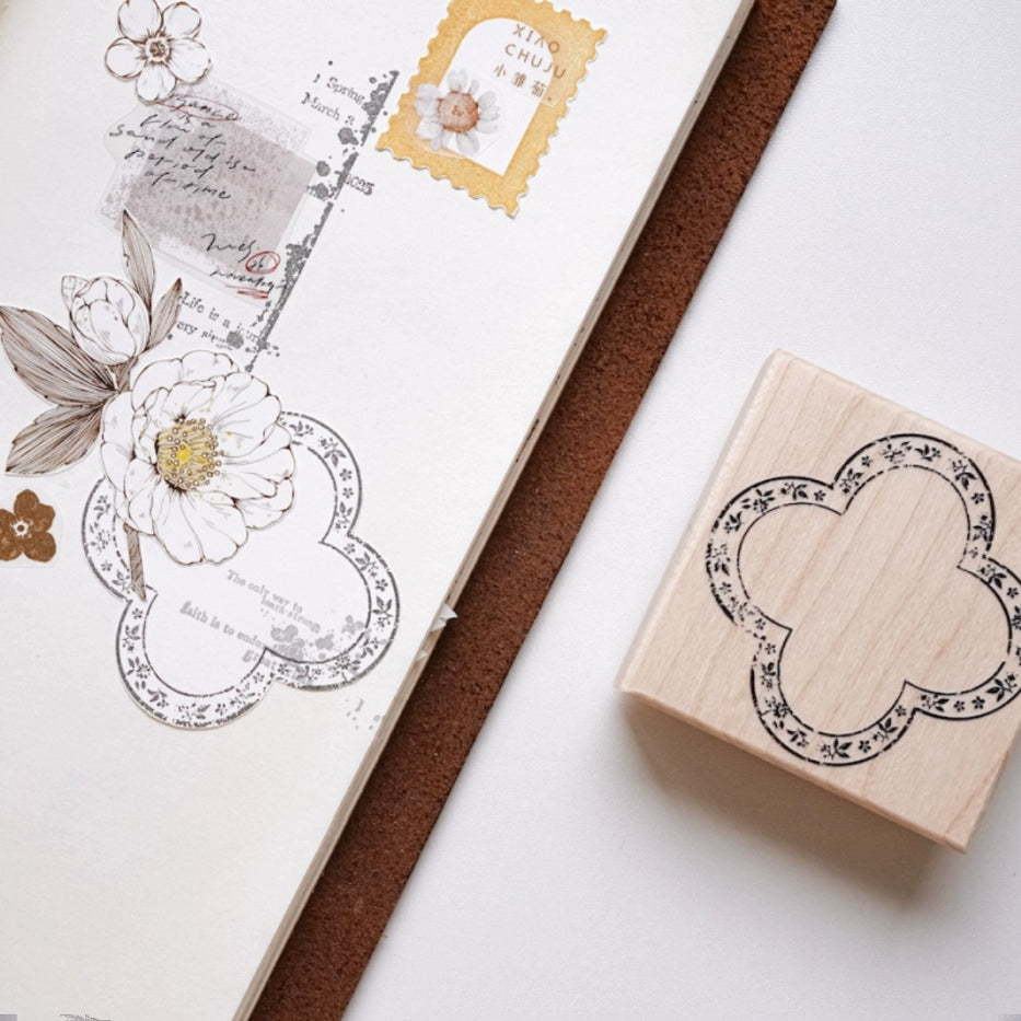 Yuanzi Vol7【Border Series】Upgraded Rubber Retro Maple Stamp for Washi Tape