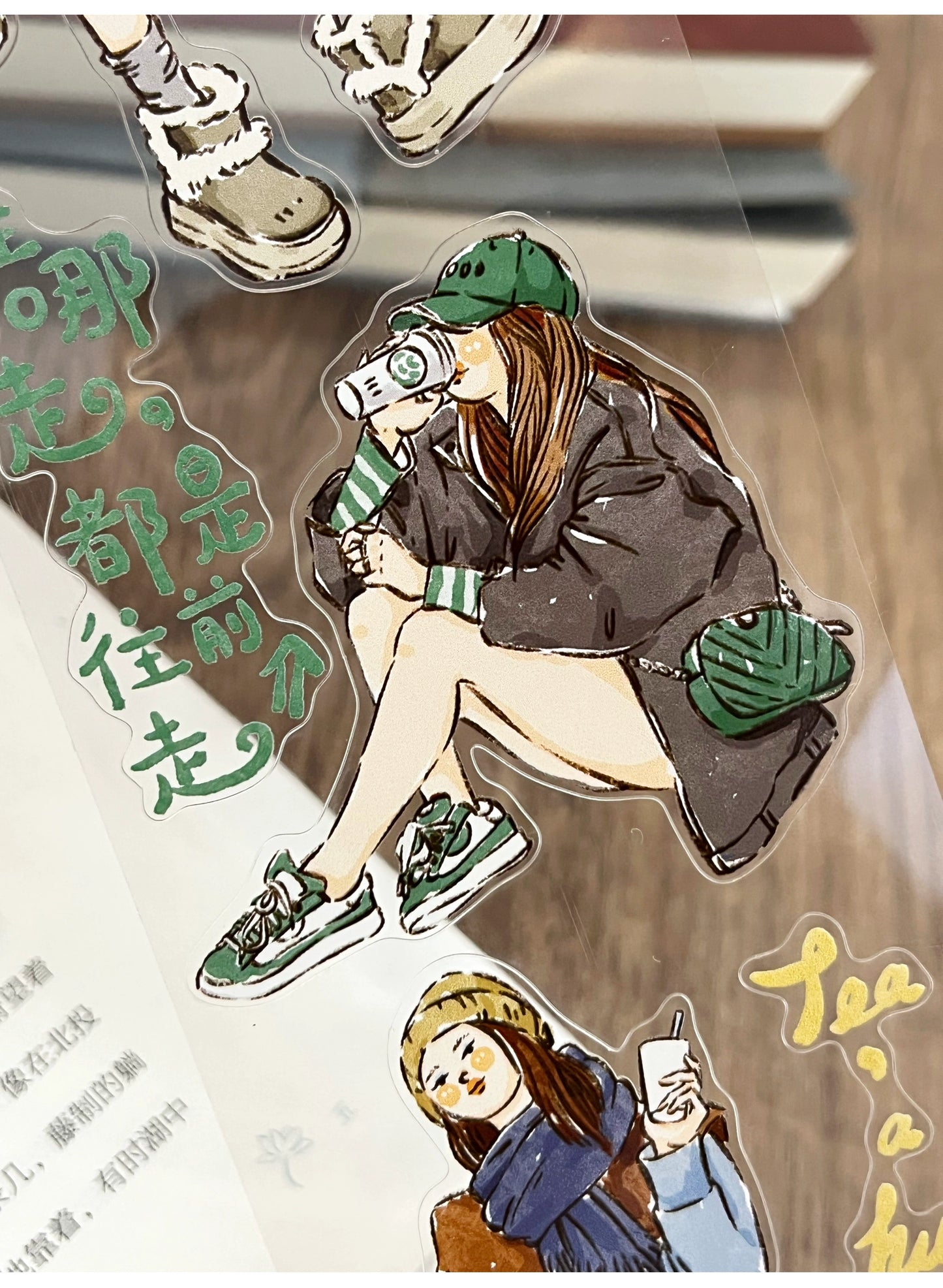 ZiYuanSu Vol12【Coffee Freedom&Comfortable Season】Pre-Cut Original Design Character Washi/PET Tape Stickers, for Scrapbook Supplies,Scrapbook Tape Stickers,Junk Journal Supplies, Journaling Stickers,Bullet Journals