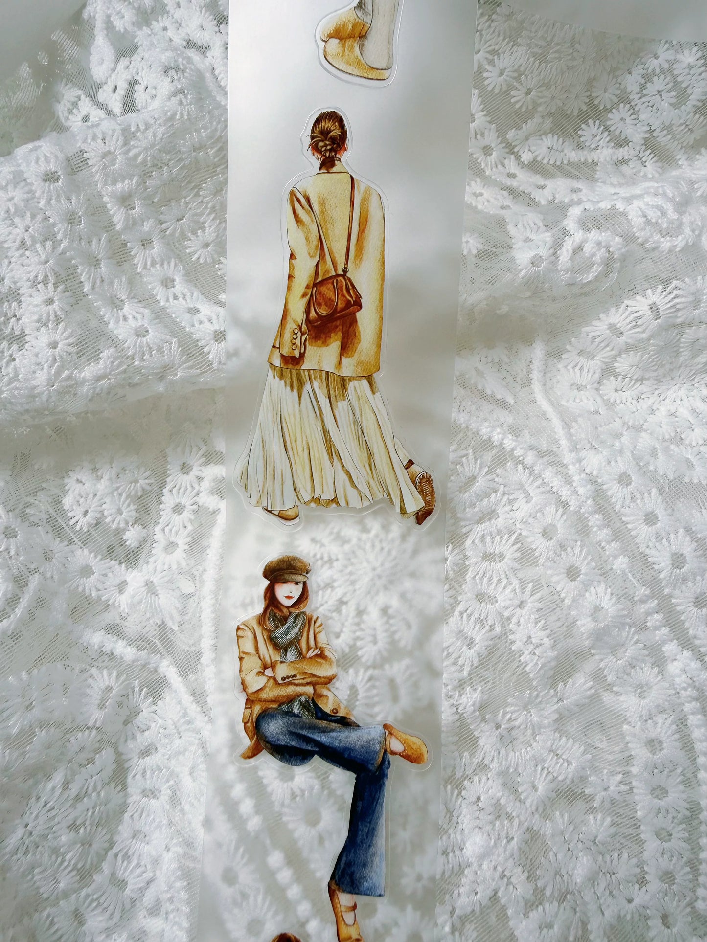 ZaoZao Vol4【XinXin】Original Design Kiss-Cut Washi PET Tape Stickers,for Scrapbook Supplies,Journaling,Junk Journal,Bullet Journal,Planner Stickers