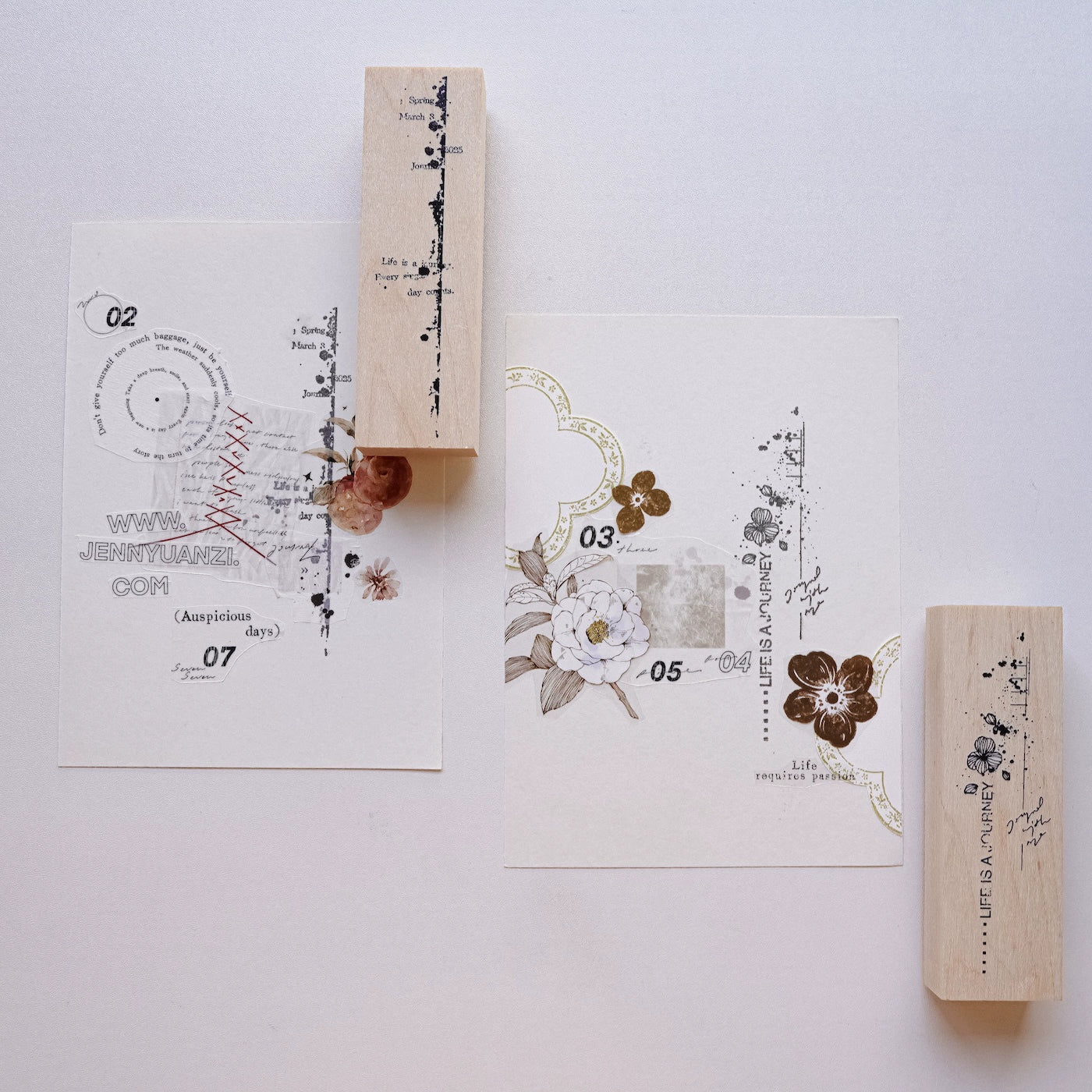 Yuanzi Vol7【Text Primer Series】Upgraded Rubber Retro Maple Stamp for Washi Tape