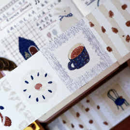 YiEr Minimalist Style Vol4【Old Tune】Pre-cut Light Retro Orginal Design Washi Pet Tape Landscape Stickers