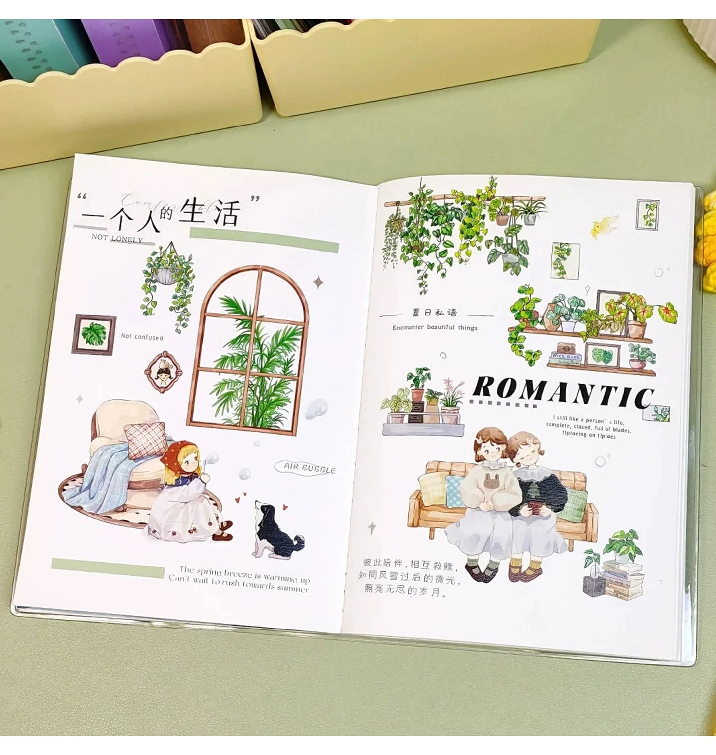 ZiYuanSu Vol12【Dear Girl】Pre-Cut Original Design Character Washi/PET Tape Stickers, for Scrapbook Supplies,Scrapbook Tape Stickers,Junk Journal Supplies, Journaling Stickers,Bullet Journals