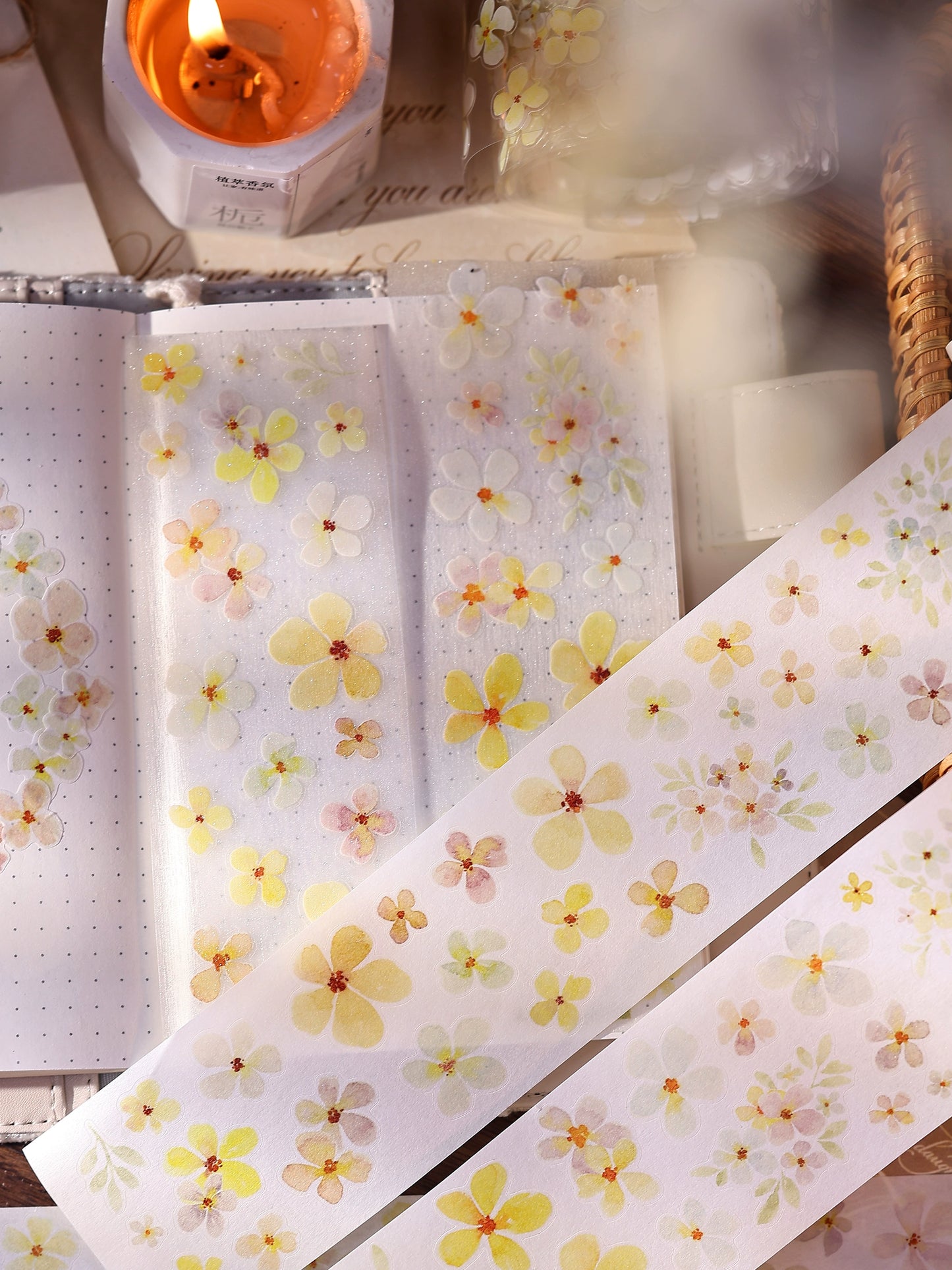XiaoBaiJia Minimalist Style【Stars】Light Retro Orginal Design Washi Pet Tape Landscape Stickers