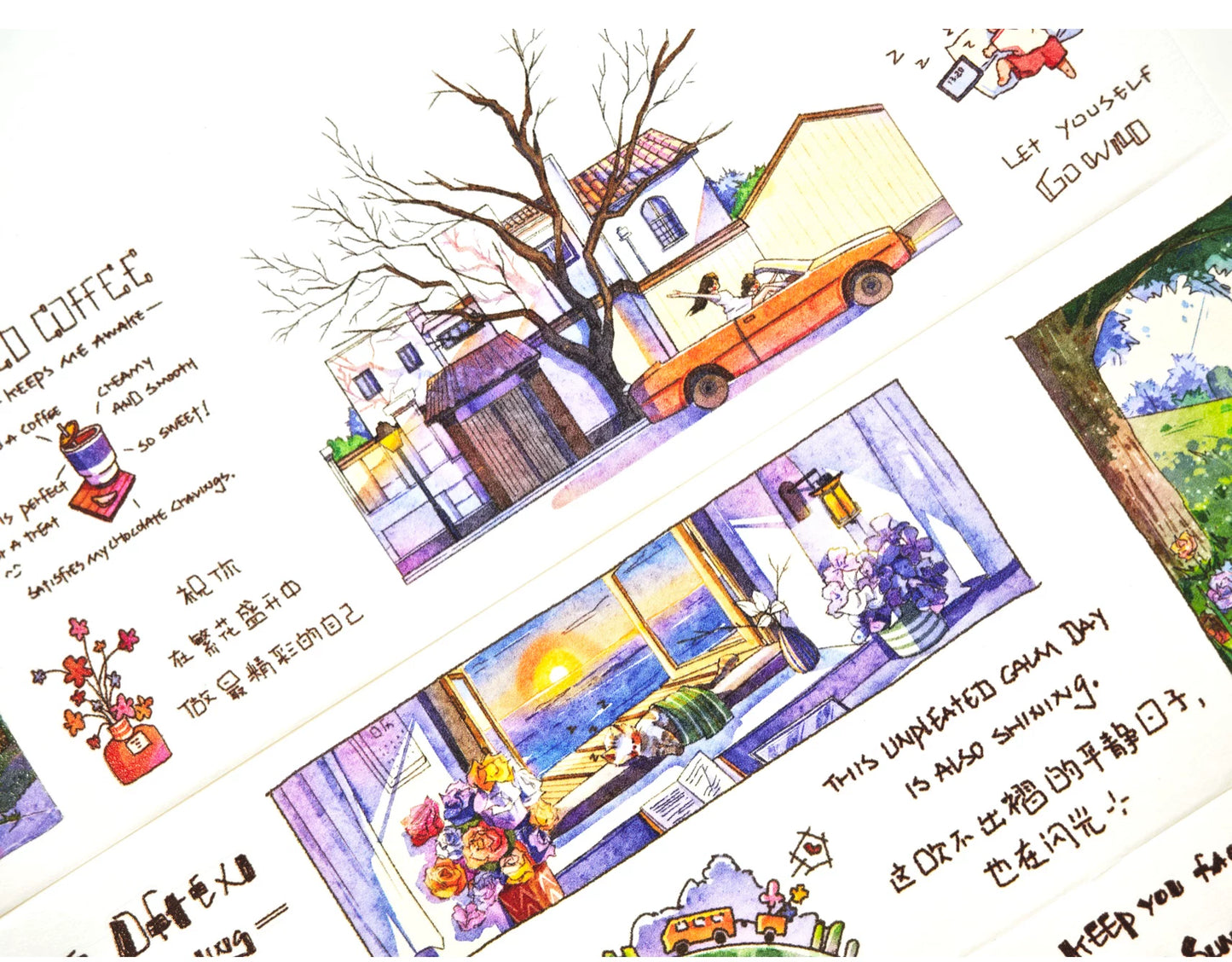 XingXing【Little Bliss】 Pre-cut Salt Based Warm Healing Scene Washi/PET Tape